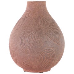 Stoneware Vase by Axel Salto with Incised Paisley Form