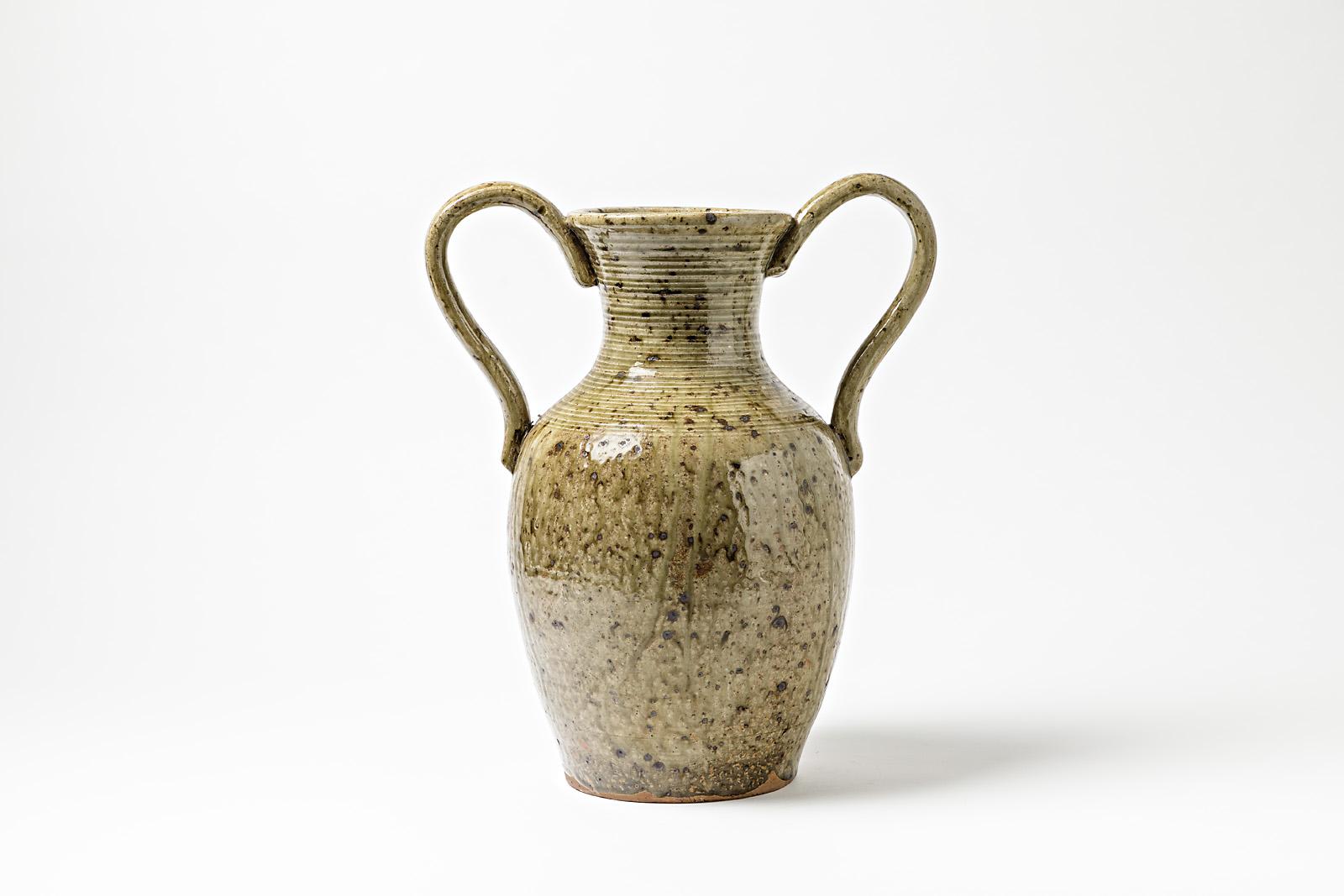 20th Century Stoneware Vase by Lucien Talbot, circa 1950 For Sale