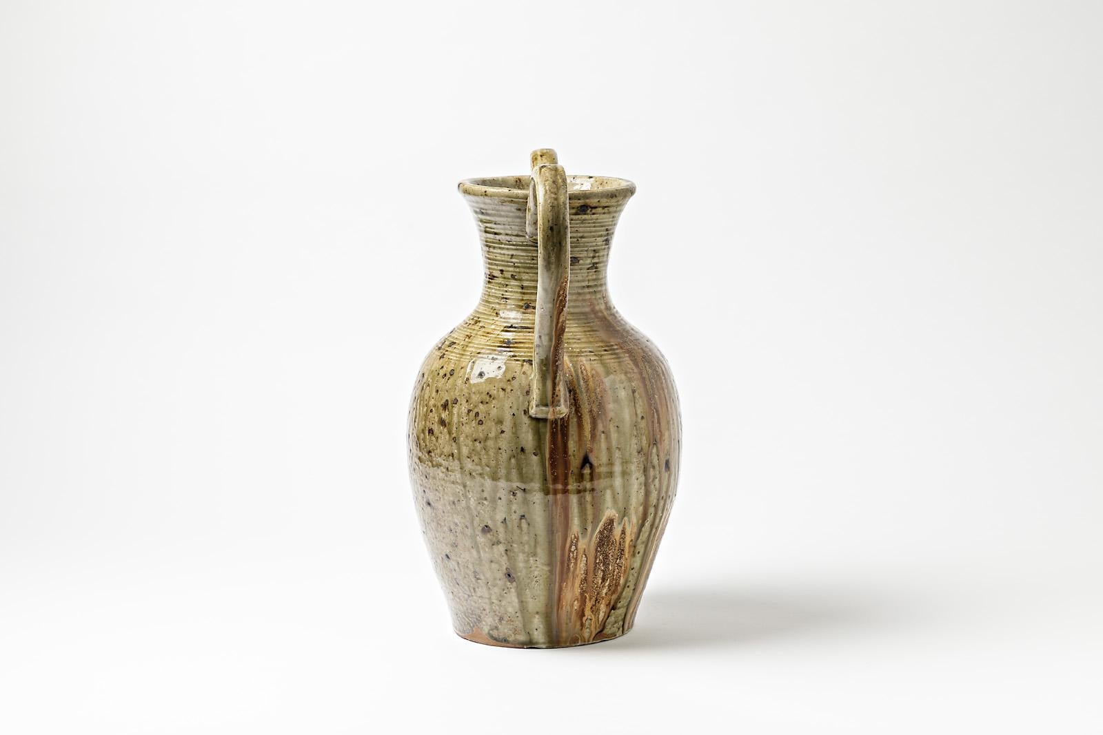 Ceramic Stoneware Vase by Lucien Talbot, circa 1950 For Sale