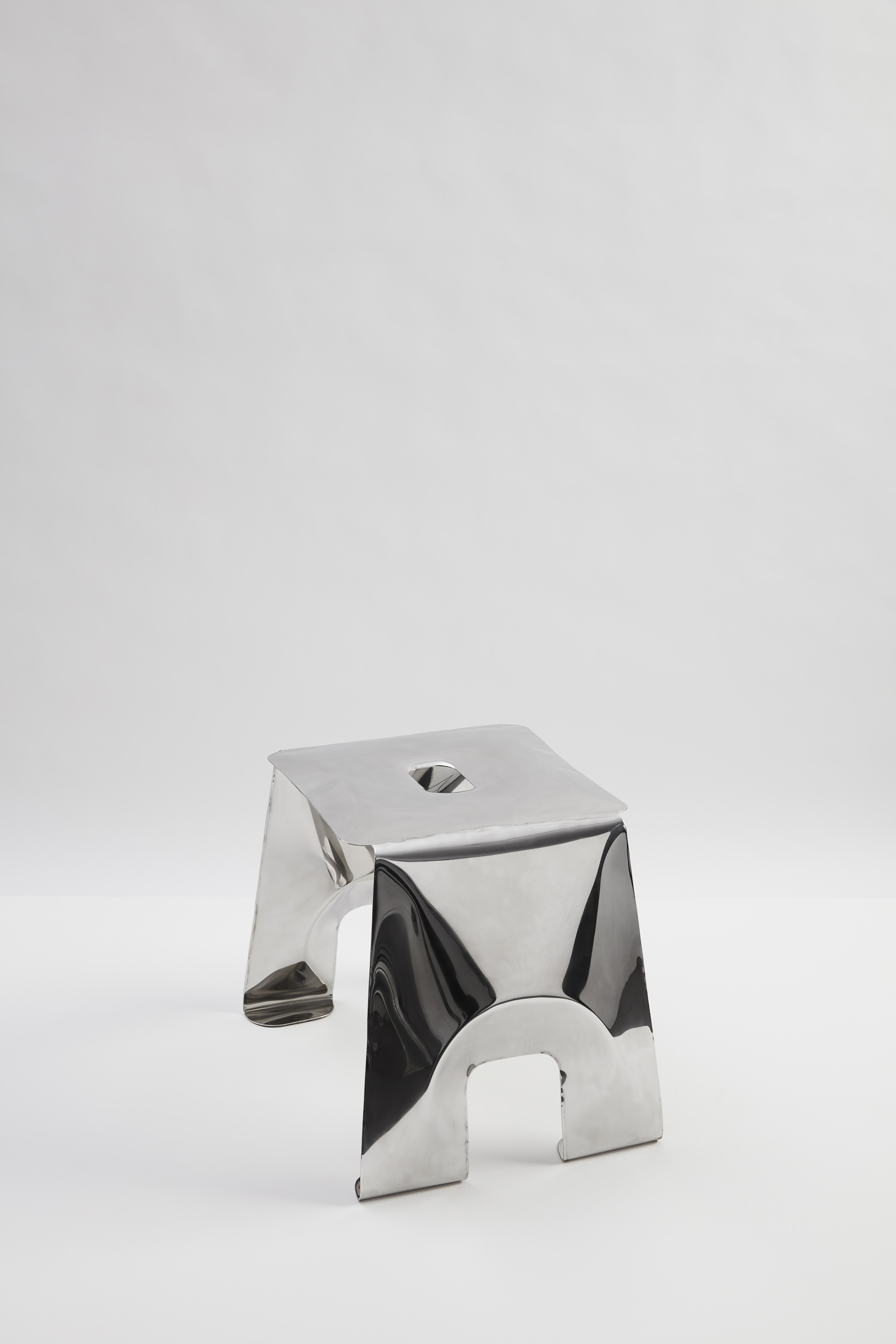 Organic Modern Hydroformed 'A Stool' by Italian Designer Jaclyn Pappalardo For Sale