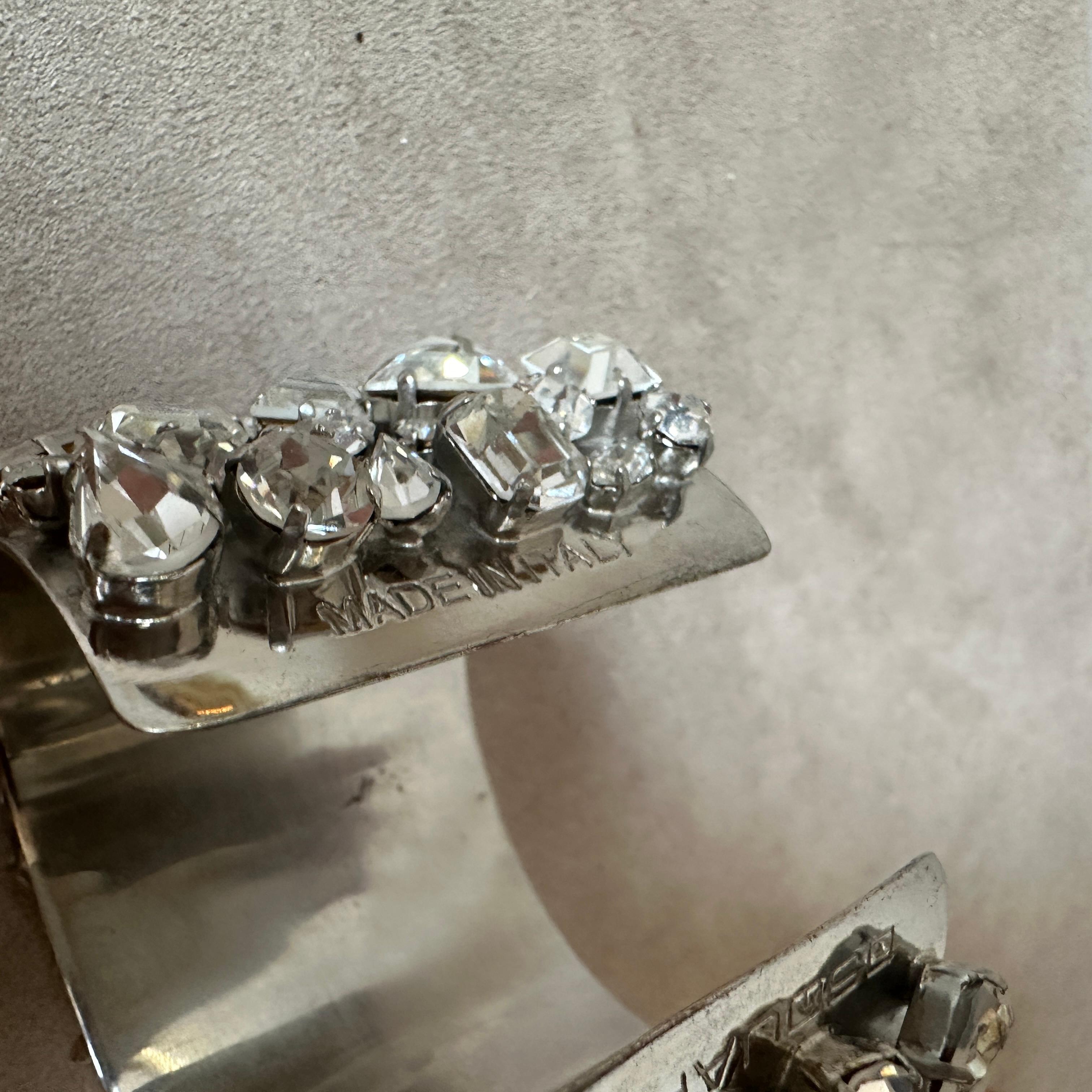 A 21st century Strass and Silvered Metal Italian Retro Bracelet By Dsquared2 For Sale 1
