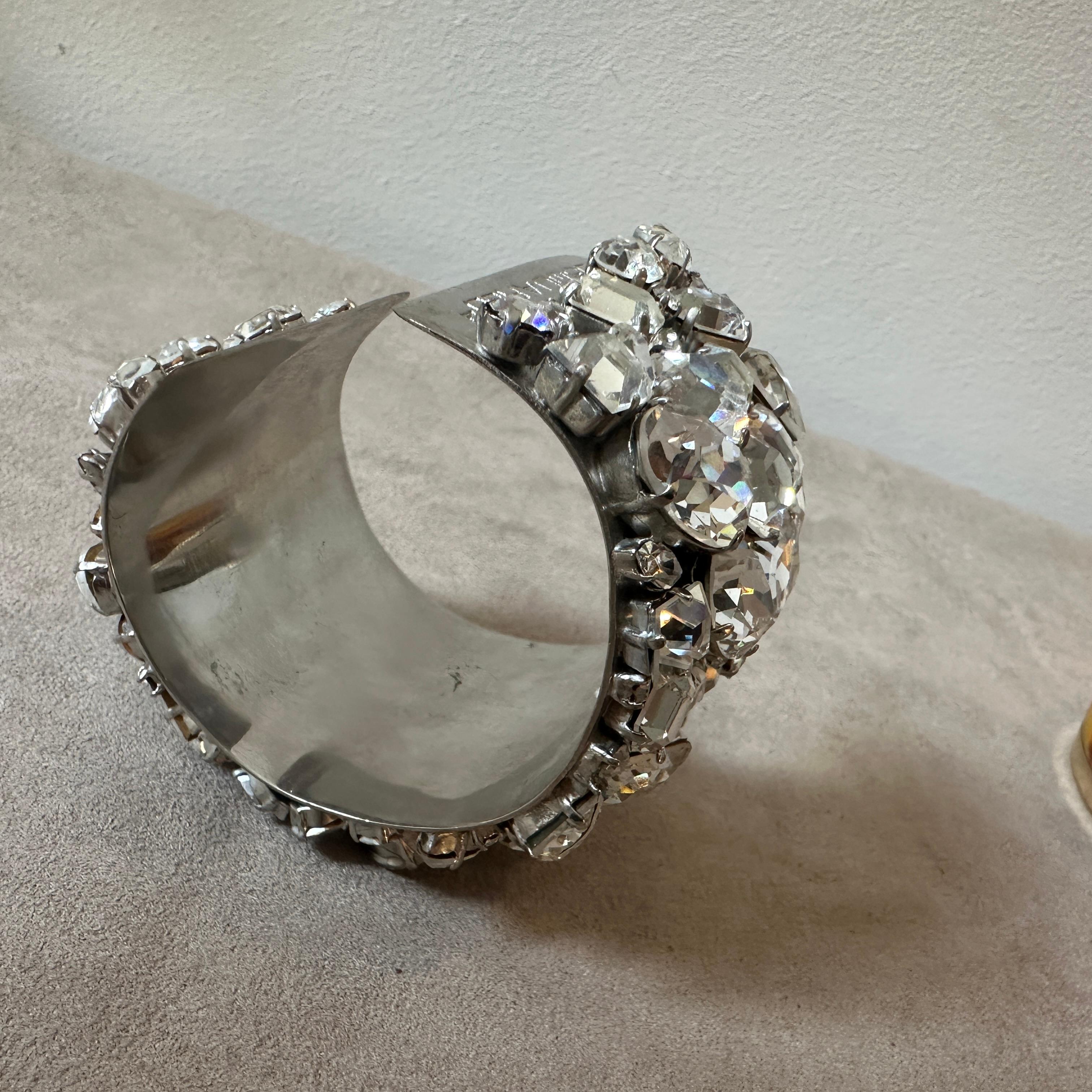 A Strass and Silvered Metal Italian Retro Bracelet By Dsquared2 For Sale 2
