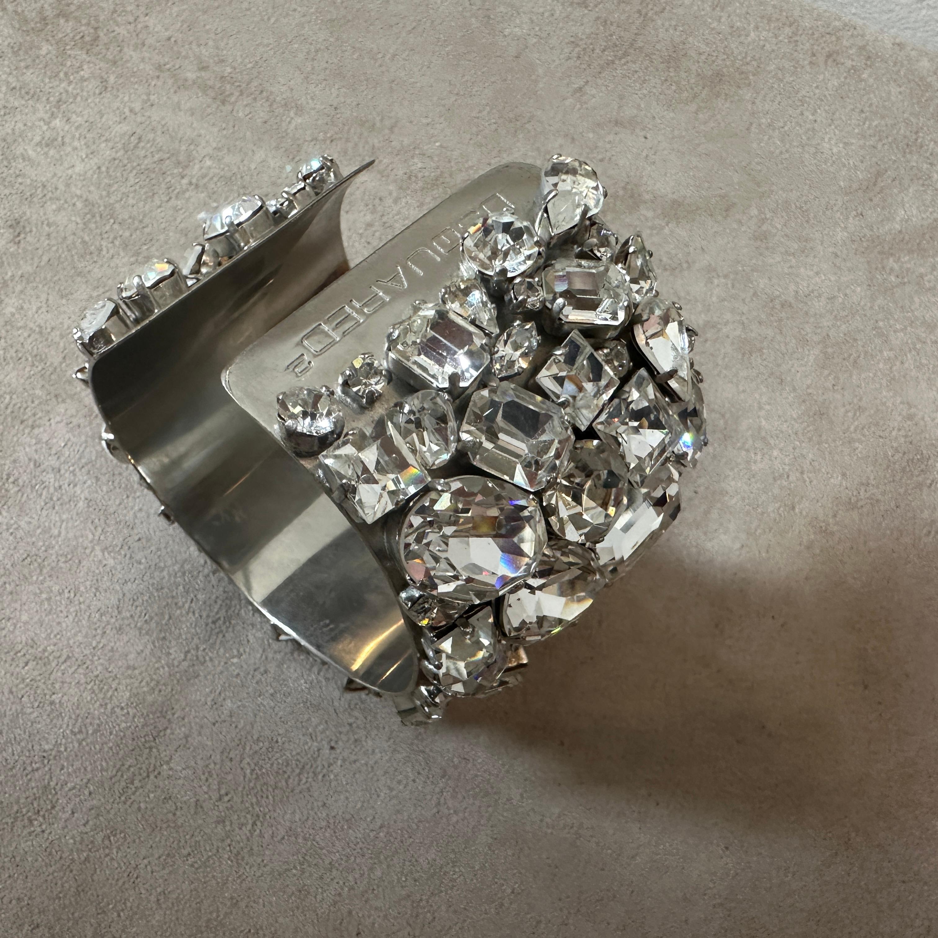 Bracelet rétro italien en strass et métal argenté Dsquared2 en vente 2
