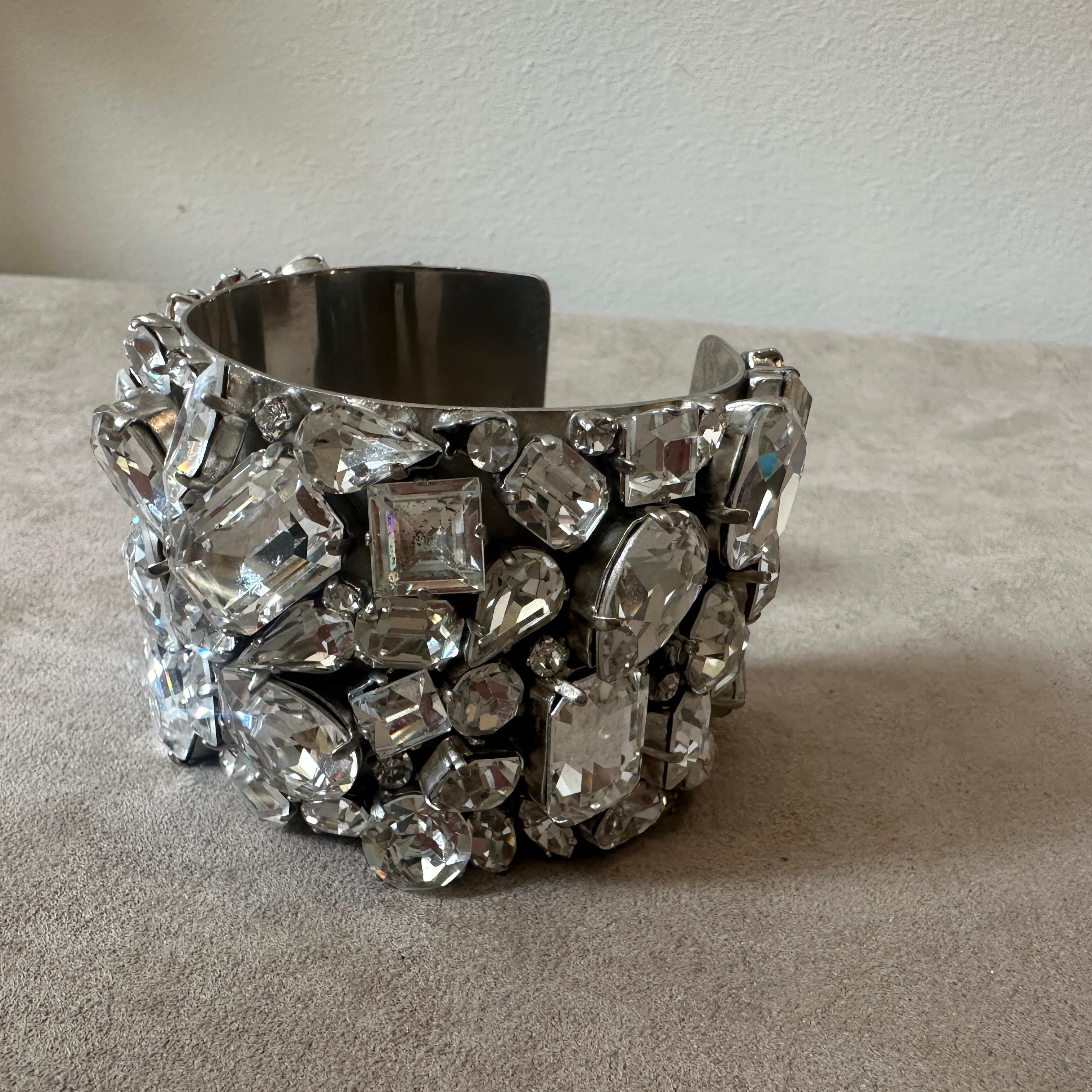 A Strass and Silvered Metal Italian Retro Bracelet By Dsquared2 For Sale 4