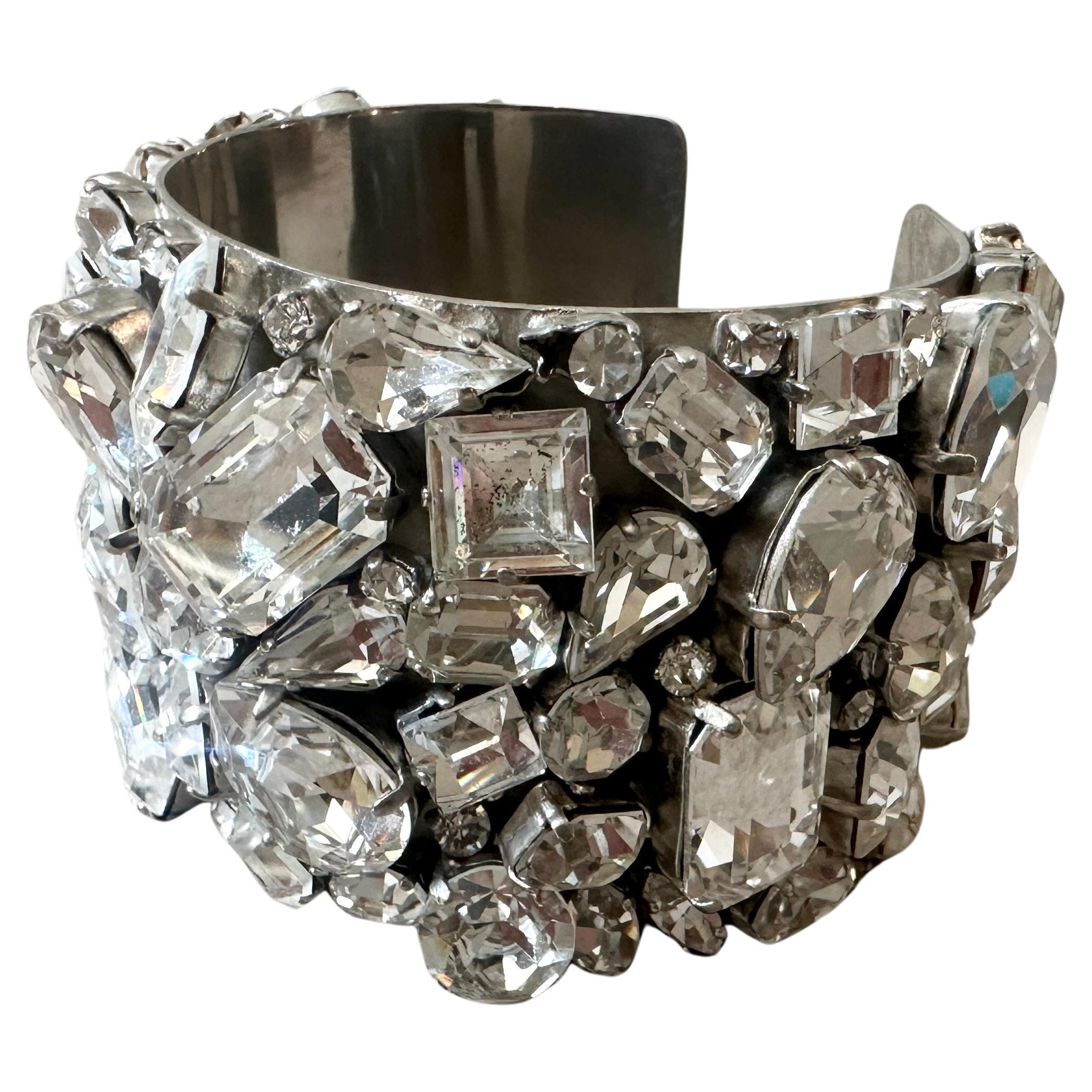 A Strass and Silvered Metal Italian Retro Bracelet By Dsquared2 For Sale