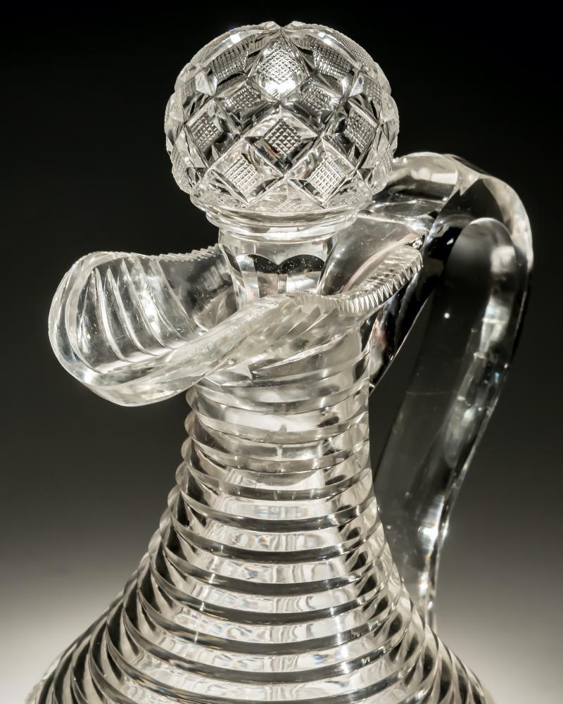 Strawberry Diamond & Step Cut Regency Claret Jug In Good Condition For Sale In Steyning, West sussex