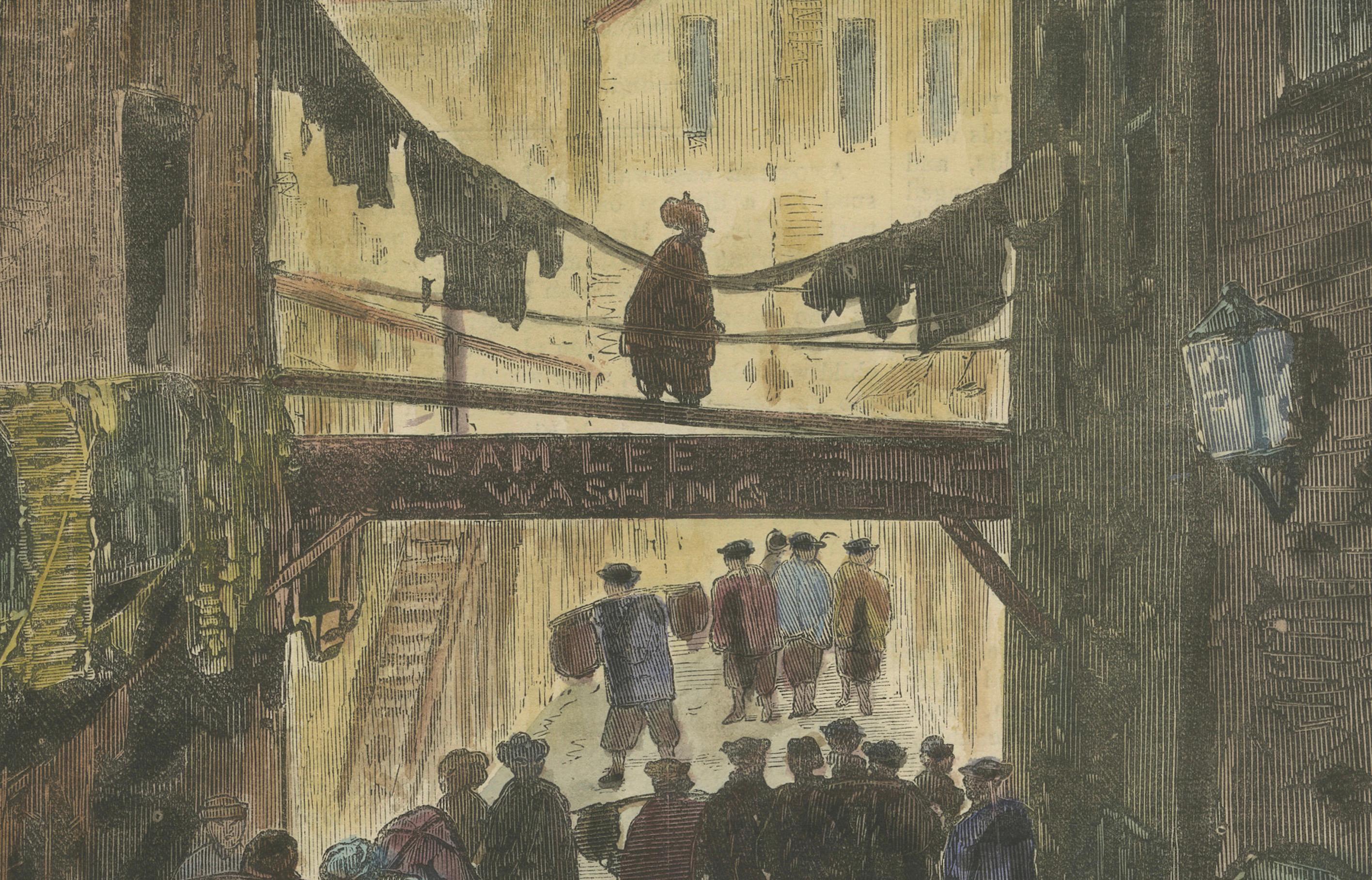 Paper A Street Scene in the Chinese Quarter of San Francisco Published in 1870 For Sale