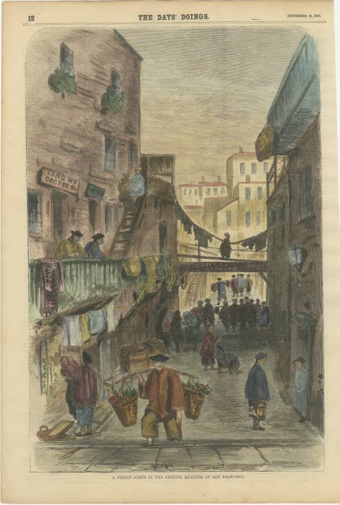 A Street Scene in the Chinese Quarter of San Francisco Published in 1870