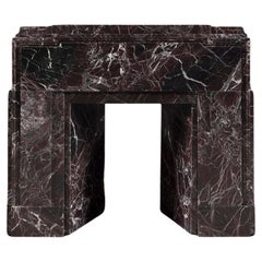 A Striking Black Marquina Chimneypiece of Archetypal Art Deco Form
