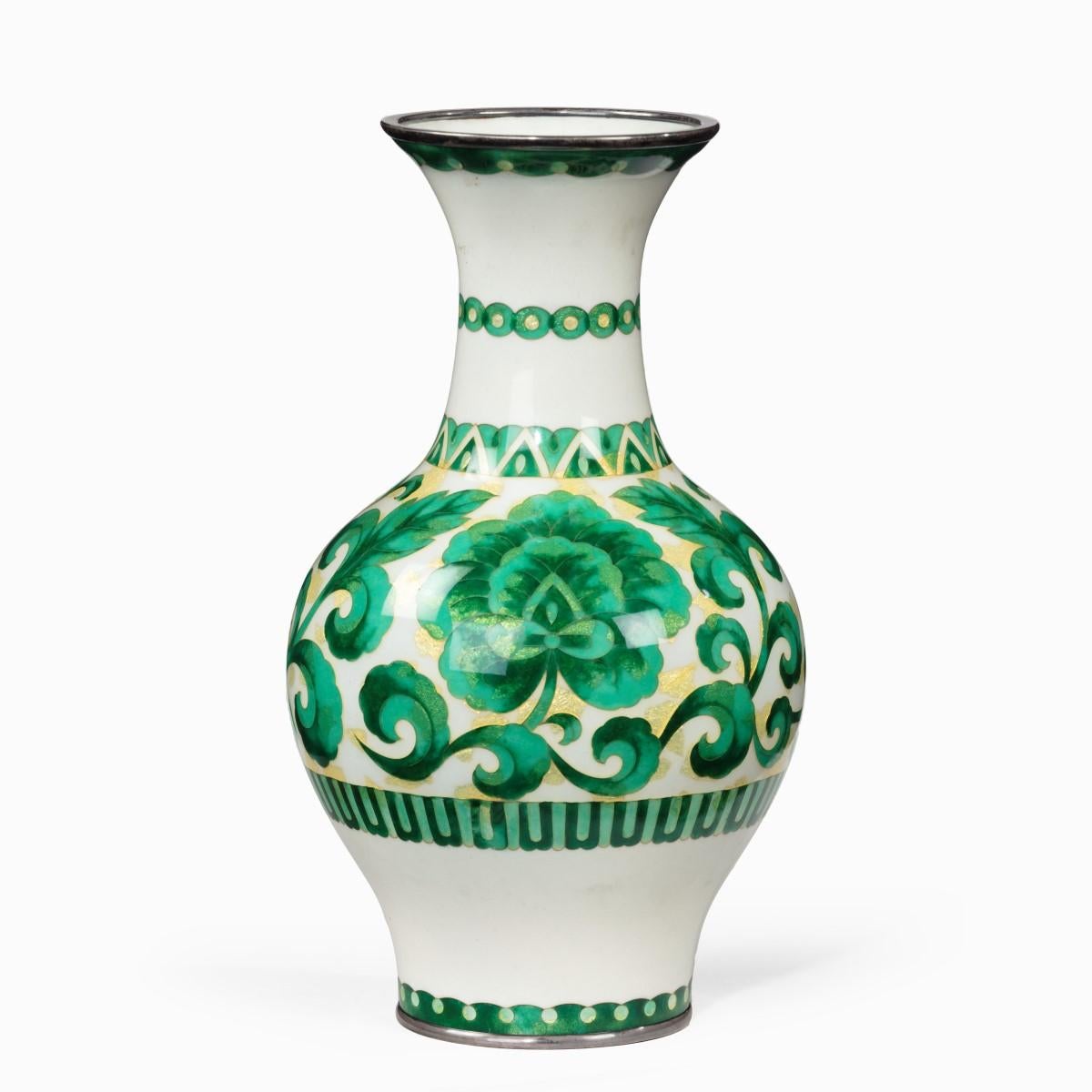 Showa Striking Cloisonné Enamel Vase by Ota Hiroaki For Sale