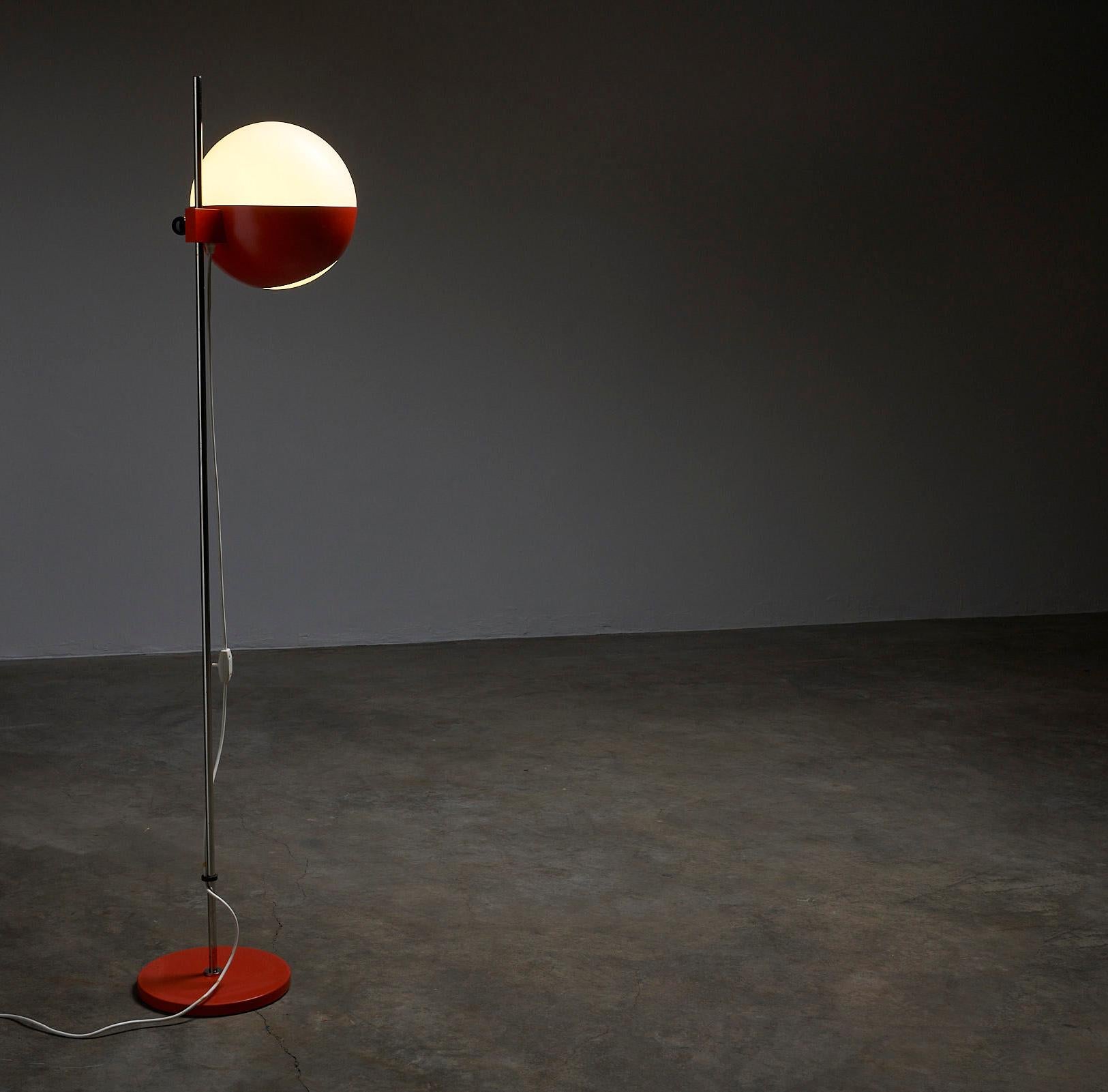 Metal Striking Fusion of Space Age Chic: Floor Lamp by BAG Turgi, Switzerland For Sale