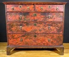 A Striking George I Period Japanned Chest of Drawers, England Circa 1720
