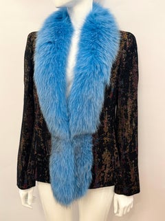 A striking Georges Rech Paris statement jacket blue fox fur collar