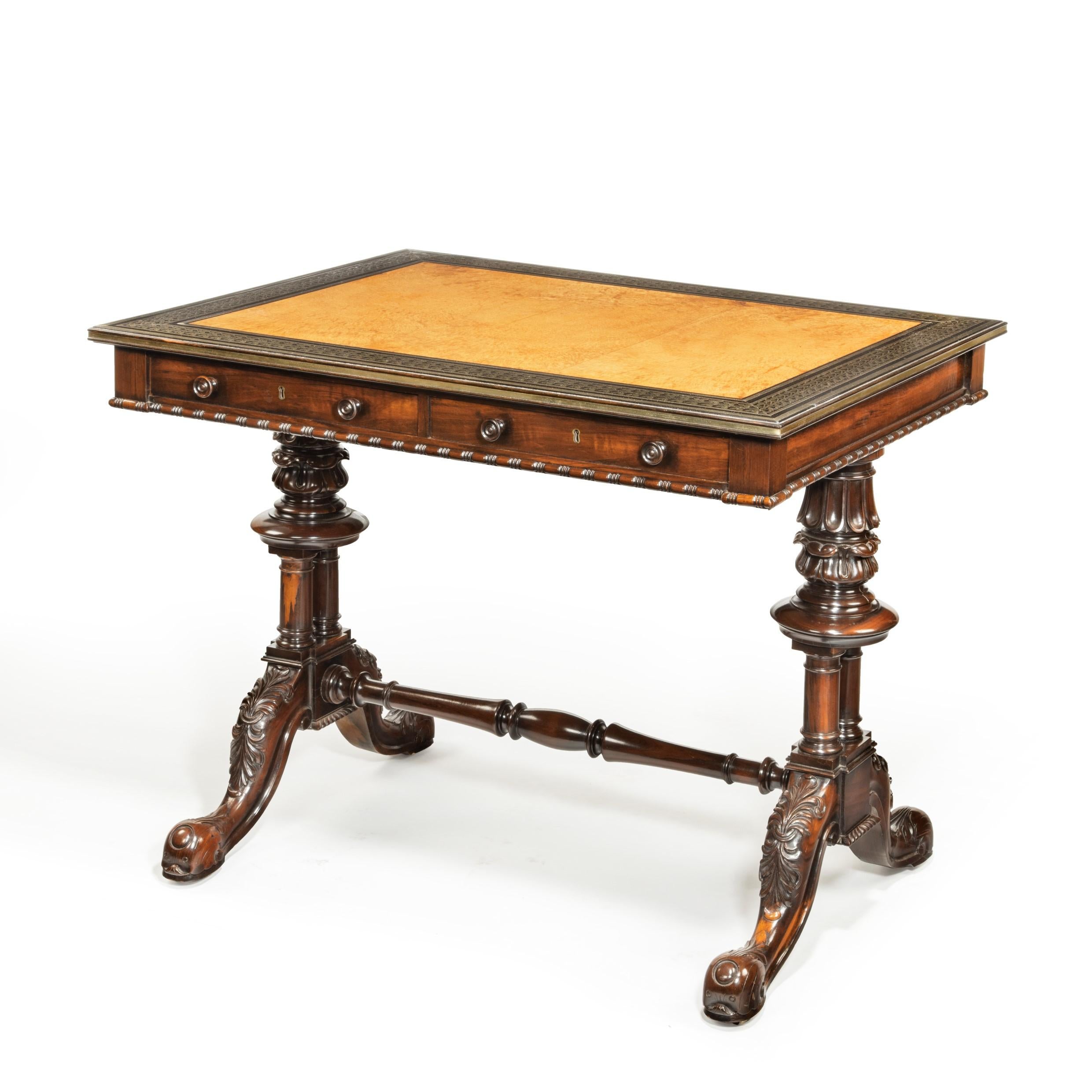 Striking Goncalo Alves 'Albuera Wood' Writing Table Attributed to Gillows 1