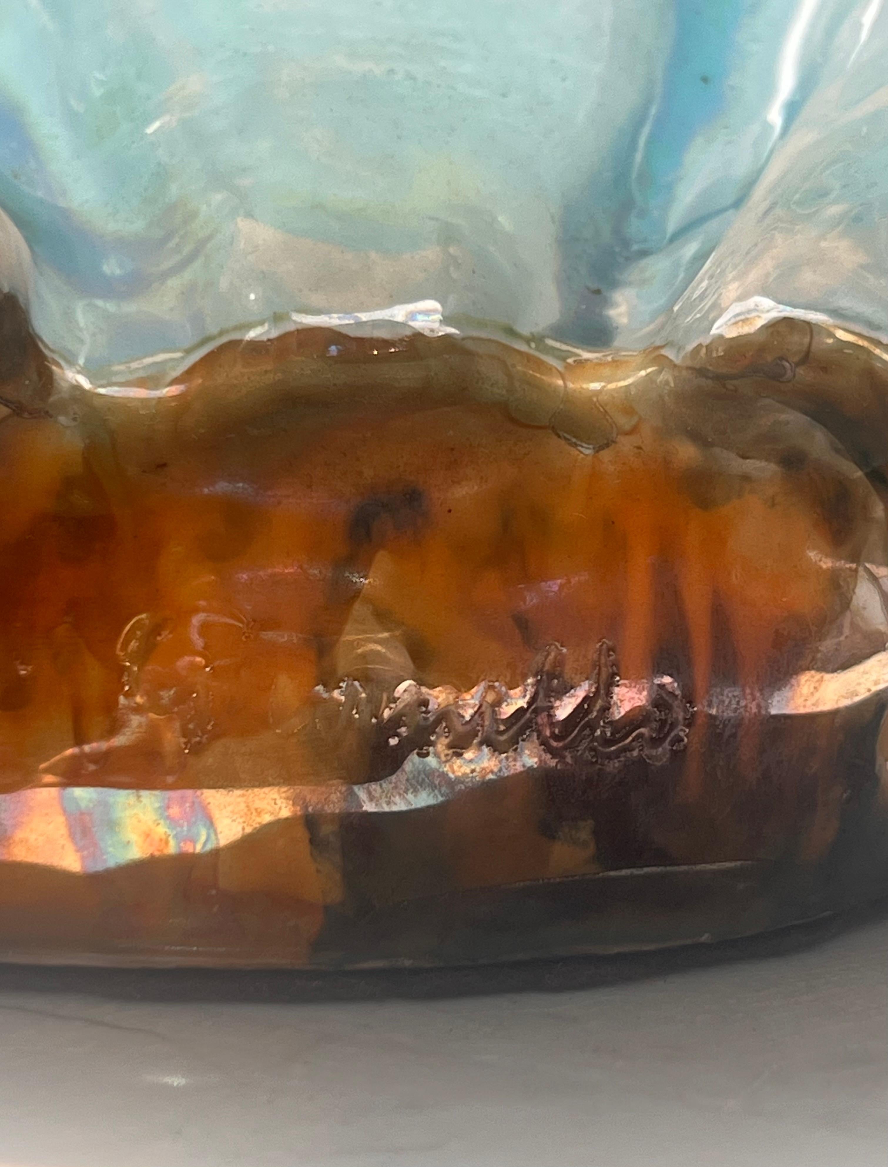 20th Century A striking hand-painted conch shell lamp, circa 1960 For Sale
