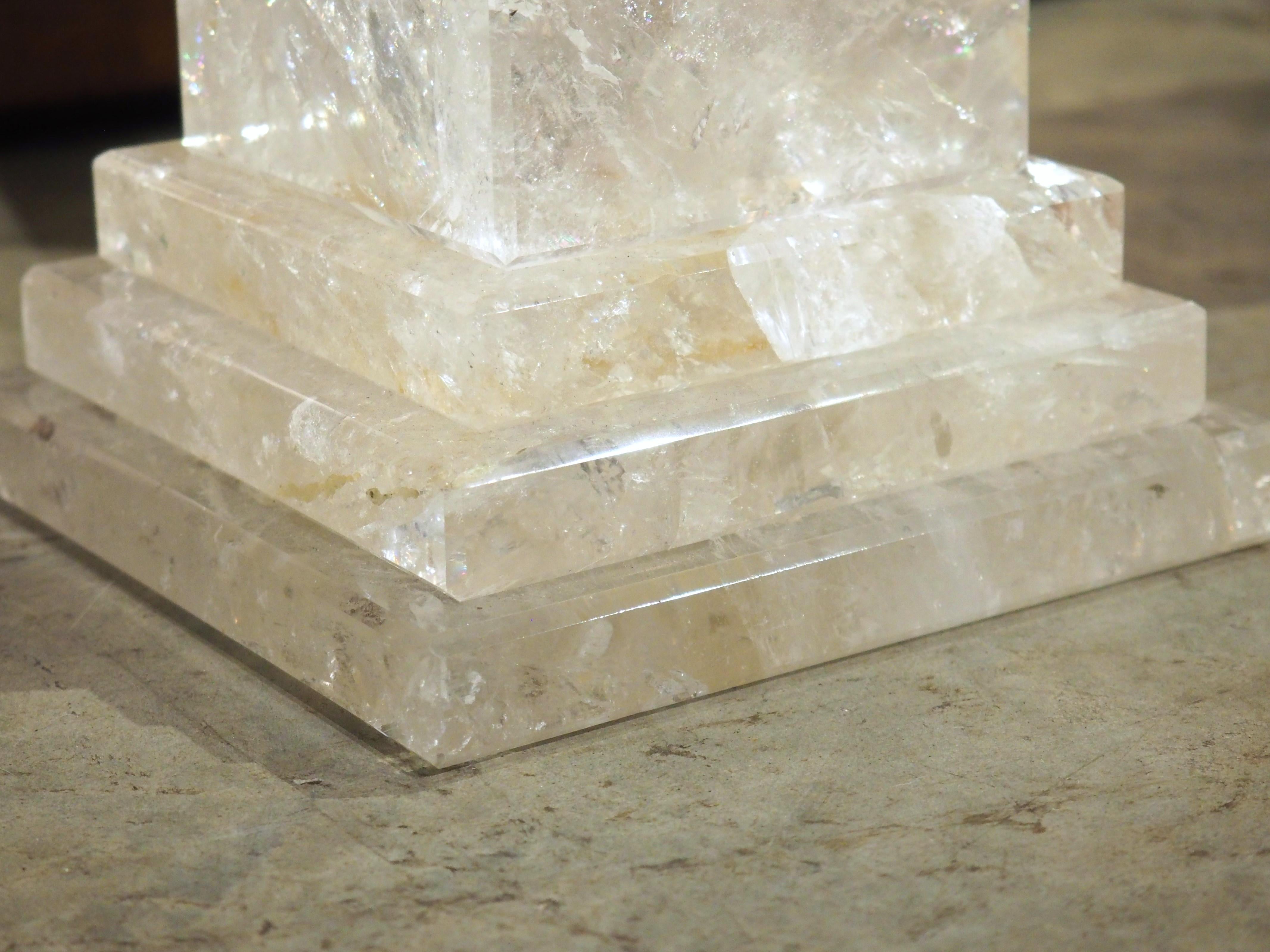Paire d'obélisques en cristal de roche, 20e siècle en vente 5