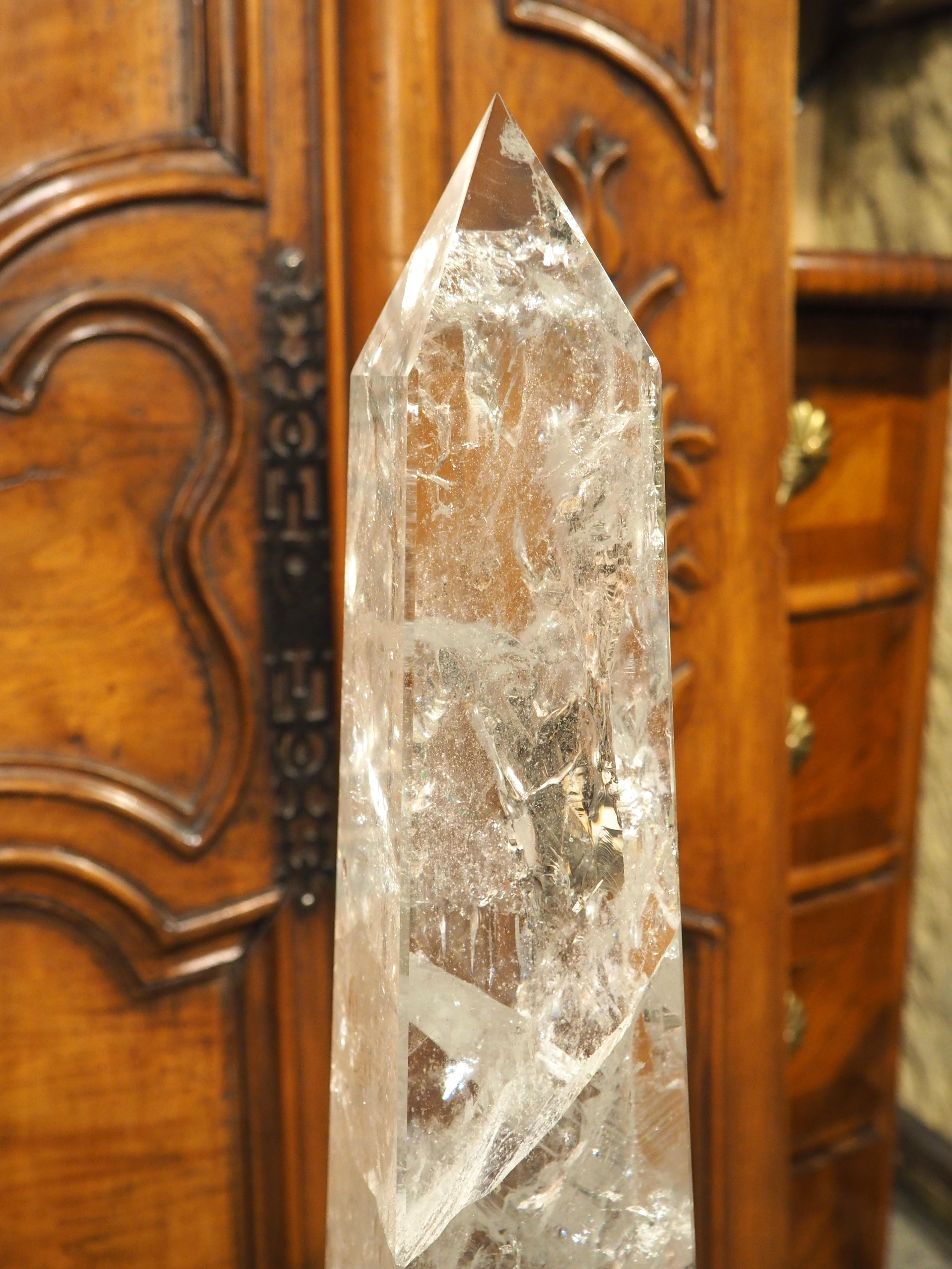 20ième siècle Paire d'obélisques en cristal de roche, 20e siècle en vente