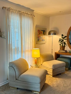 A striking pair of Henredon slipper chairs, recently reupholstered. Circa 1980s
