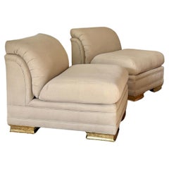 Une paire remarquable de chaises Henredon, récemment retapissées. Circa 1980