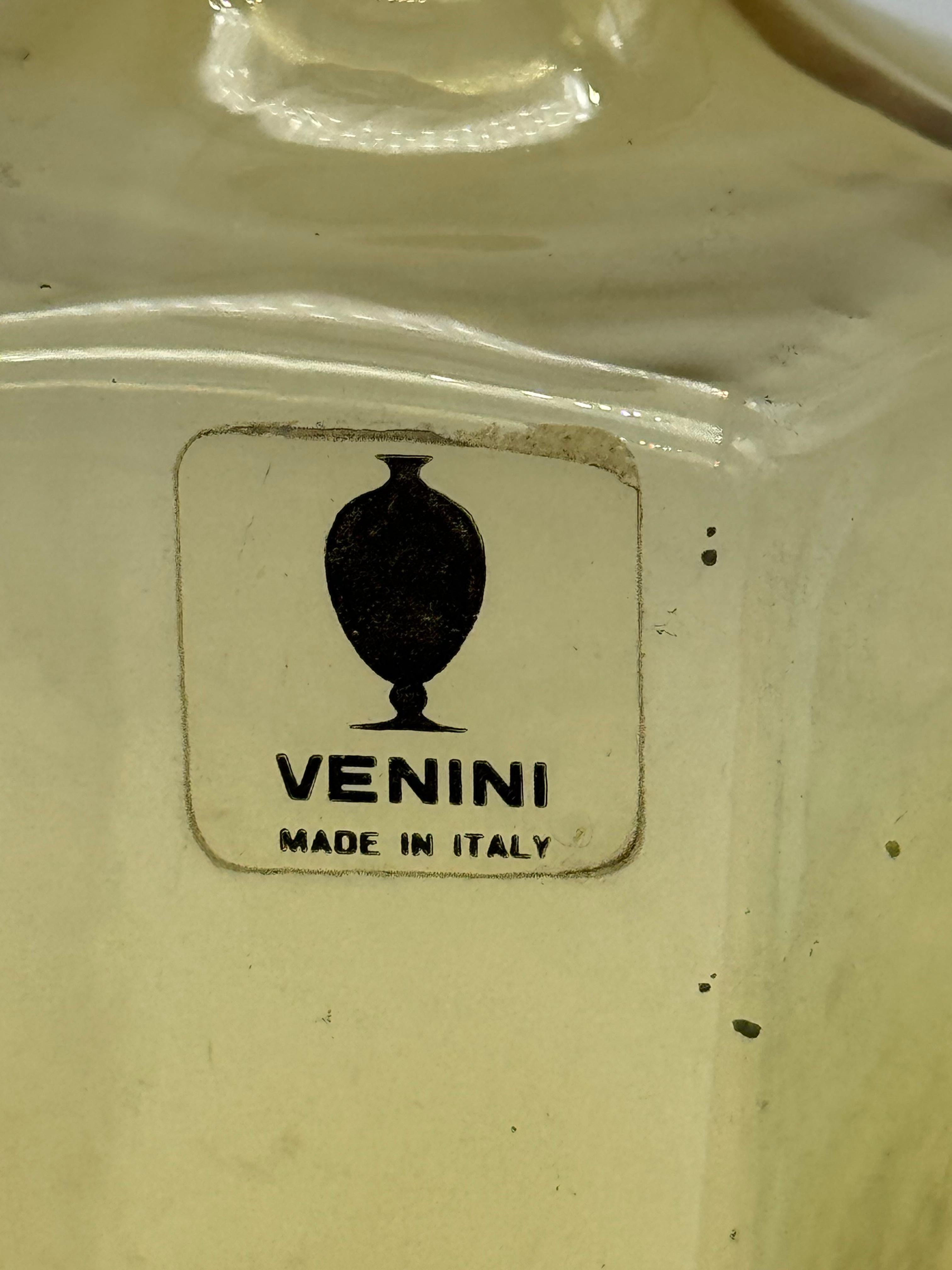 Llamativo juego de cuatro jarrones Venini de cristal de Murano, firmados y fechados en 1980 Italiano en venta