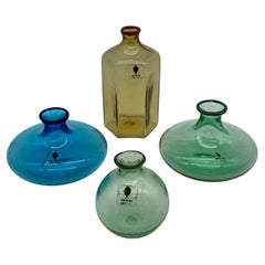 Ensemble remarquable de quatre vases en verre Murano de Venini, signés et datés des années 1980