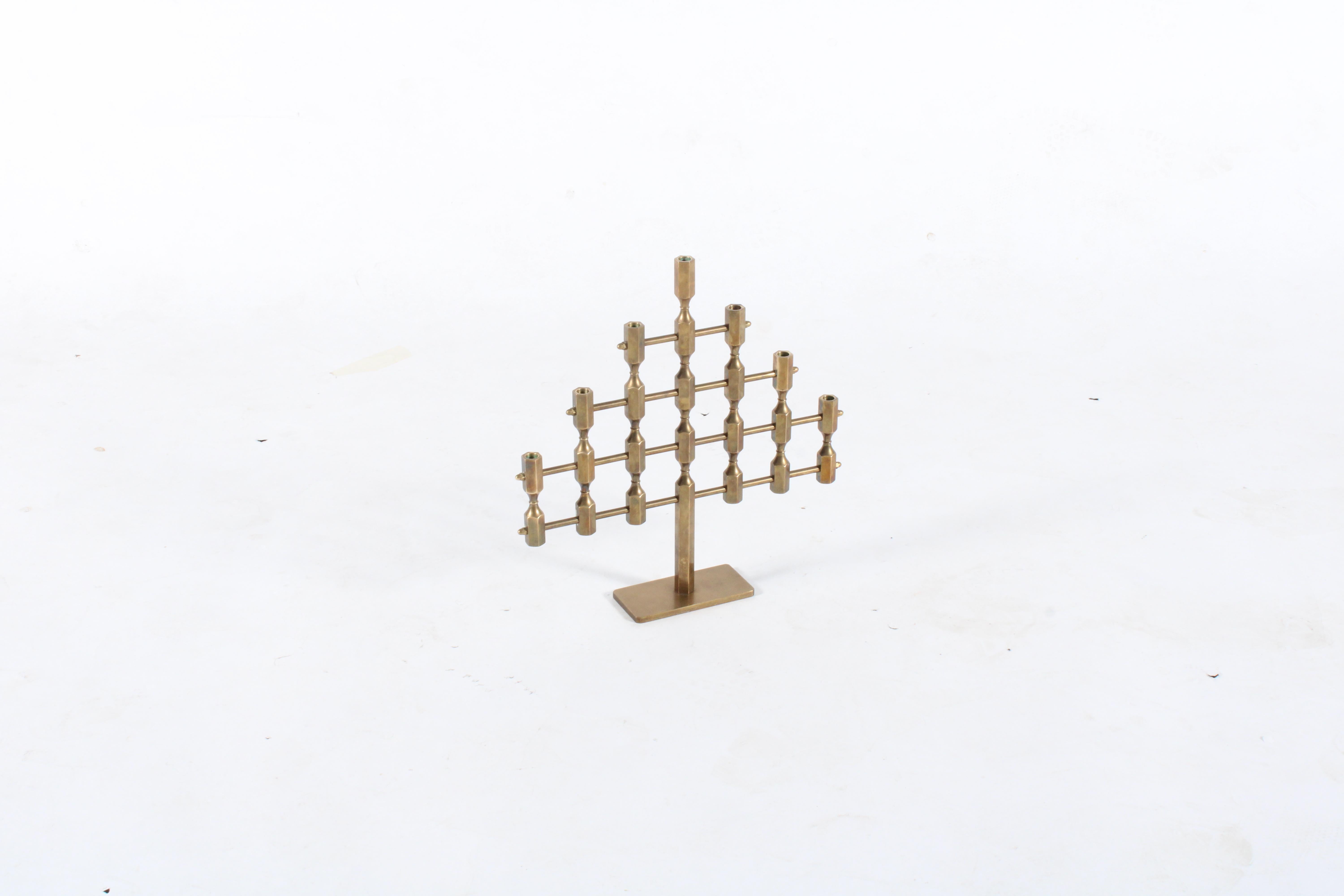 A Striking Solid Brass Candelabra By Gusum Metallslojden Sweden * Free Delivery 4