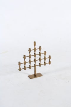 Un llamativo candelabro de latón macizo de Gusum Metallslojden Suecia * Envío gratuito