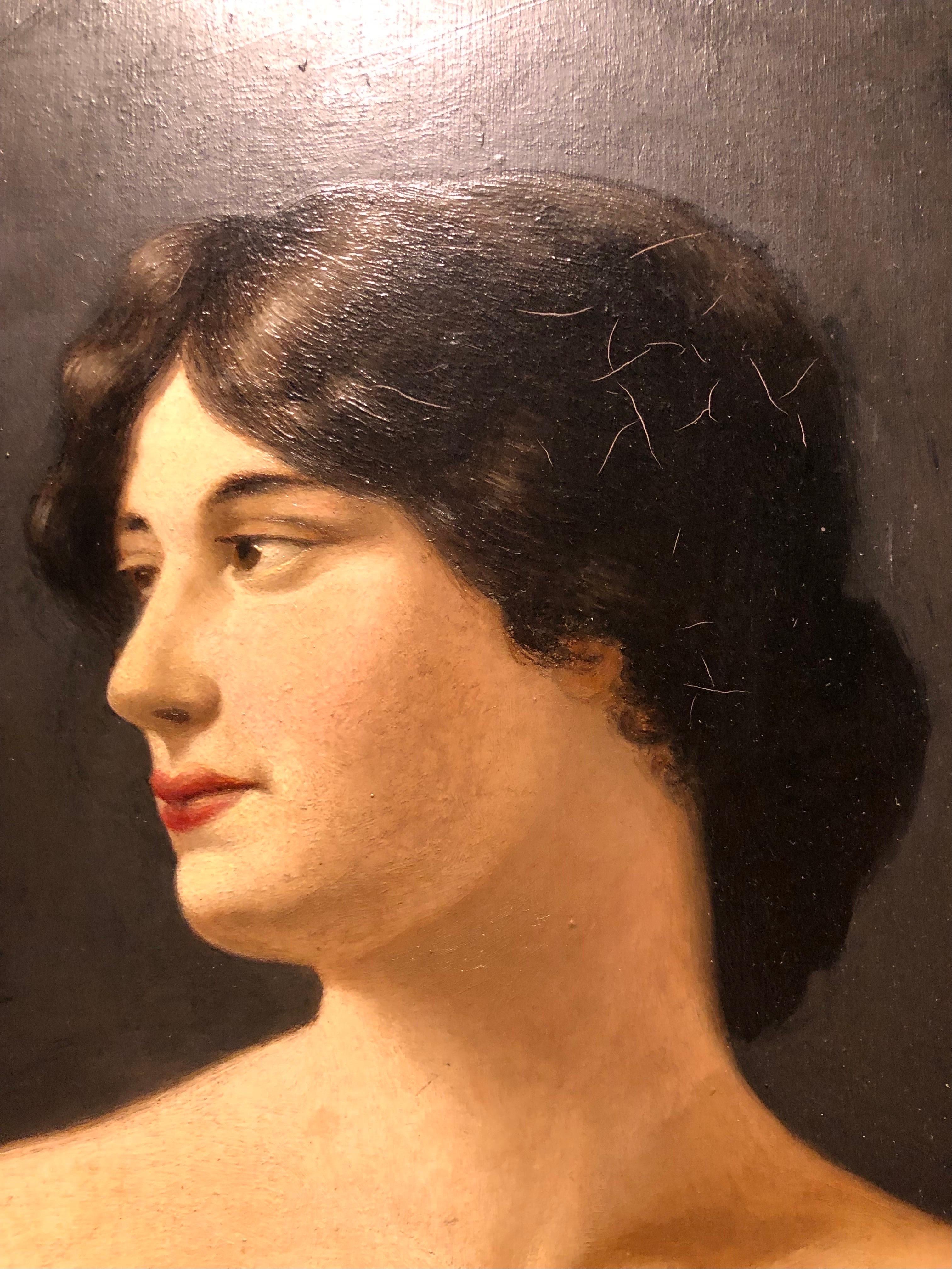 A Strikingly Beautiful Antique Portrait Of. Woman.  1