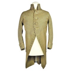 Chaquetón de siamoise a rayas - Periodo de la Revolución Francesa Circa 1790