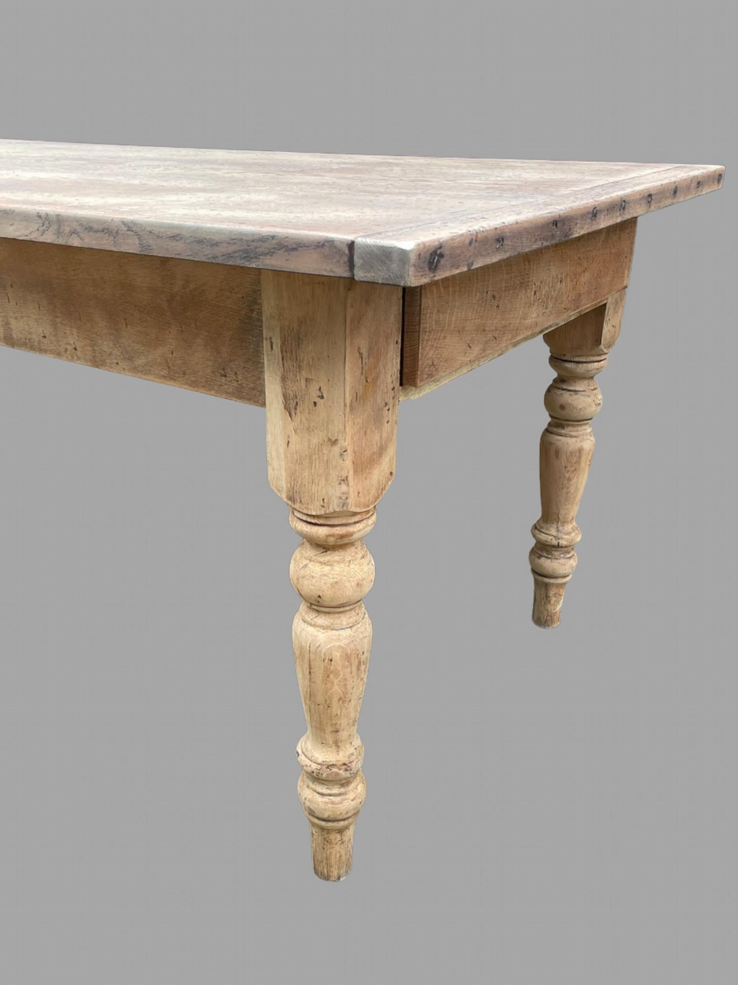 Post-Modern A Stripped Oak and Elm Farmhouse/dining Table