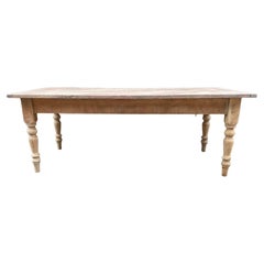 Vintage A Stripped Oak and Elm Farmhouse/dining Table