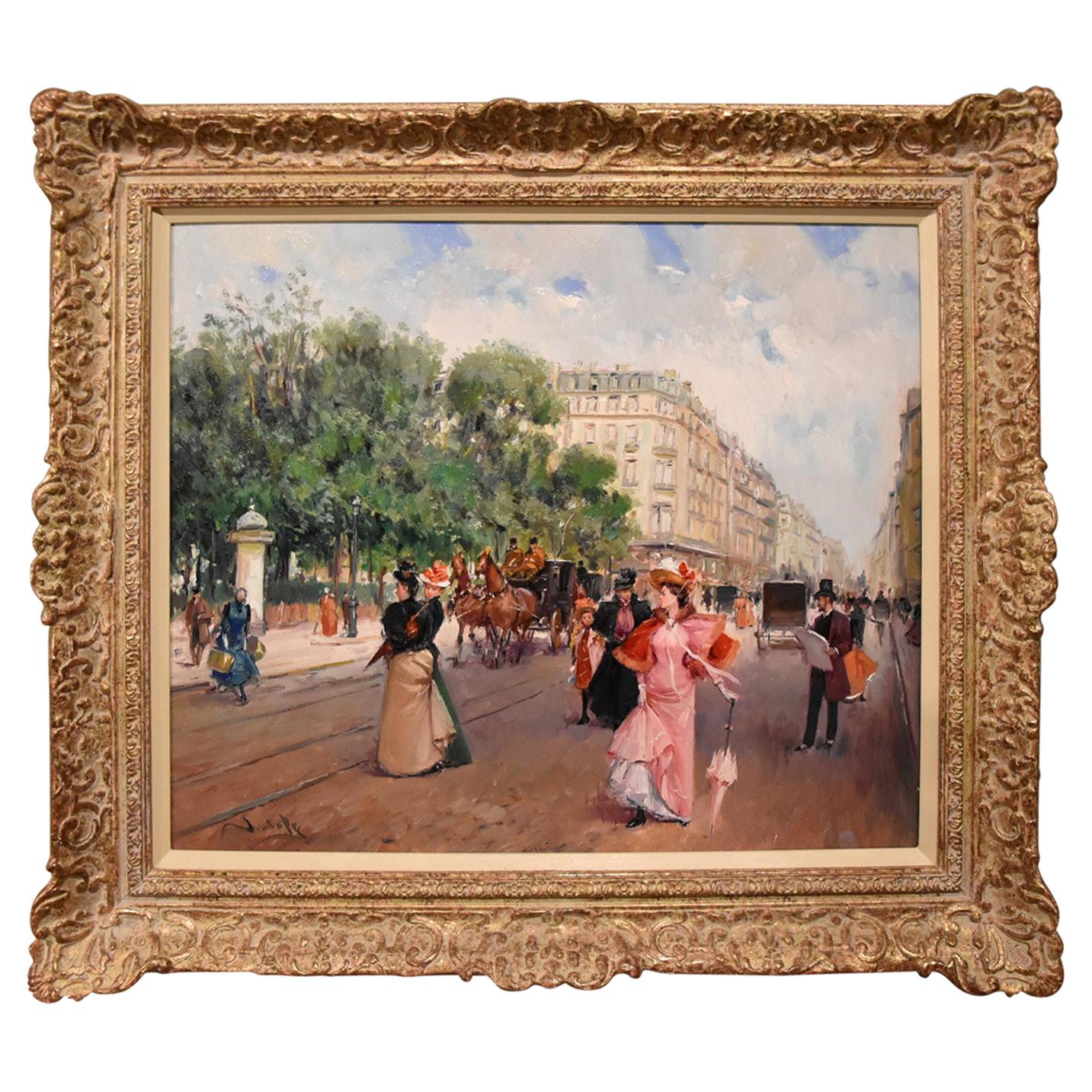 "A Stroll Down the Boulevard Paris" by Juan Soler For Sale