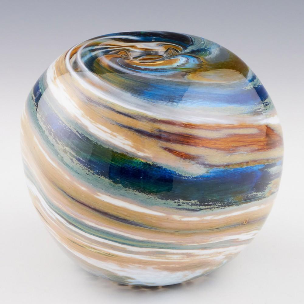 English A Studio Glass Vase Storm Clouds By Siddy Langley By Siddy Langley