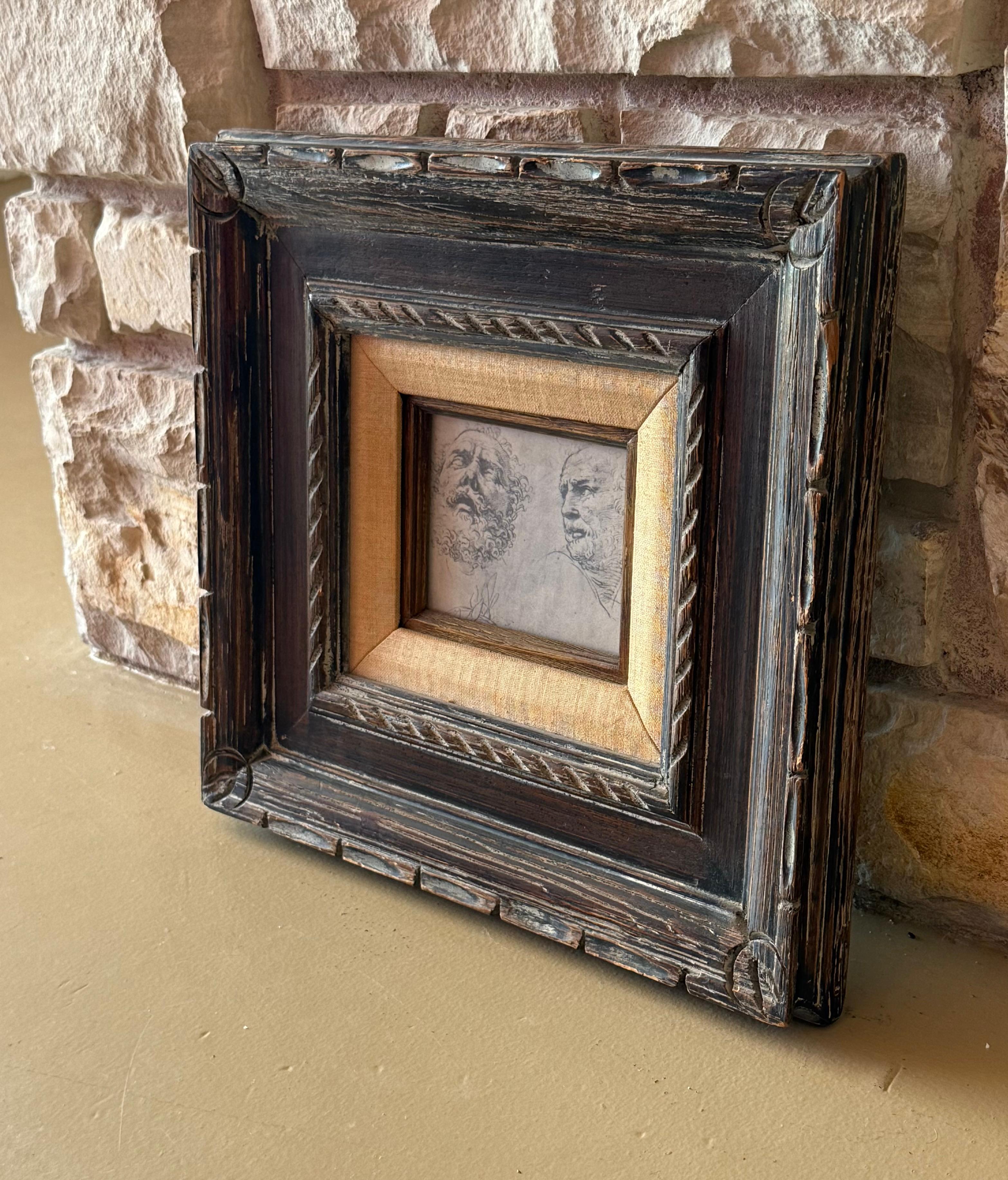 Un piccolo studio del Parnaso di Raphael, penna e inchiostro, splendidamente incorniciato in legno e opacizzato in lino, fine del XIX secolo. 