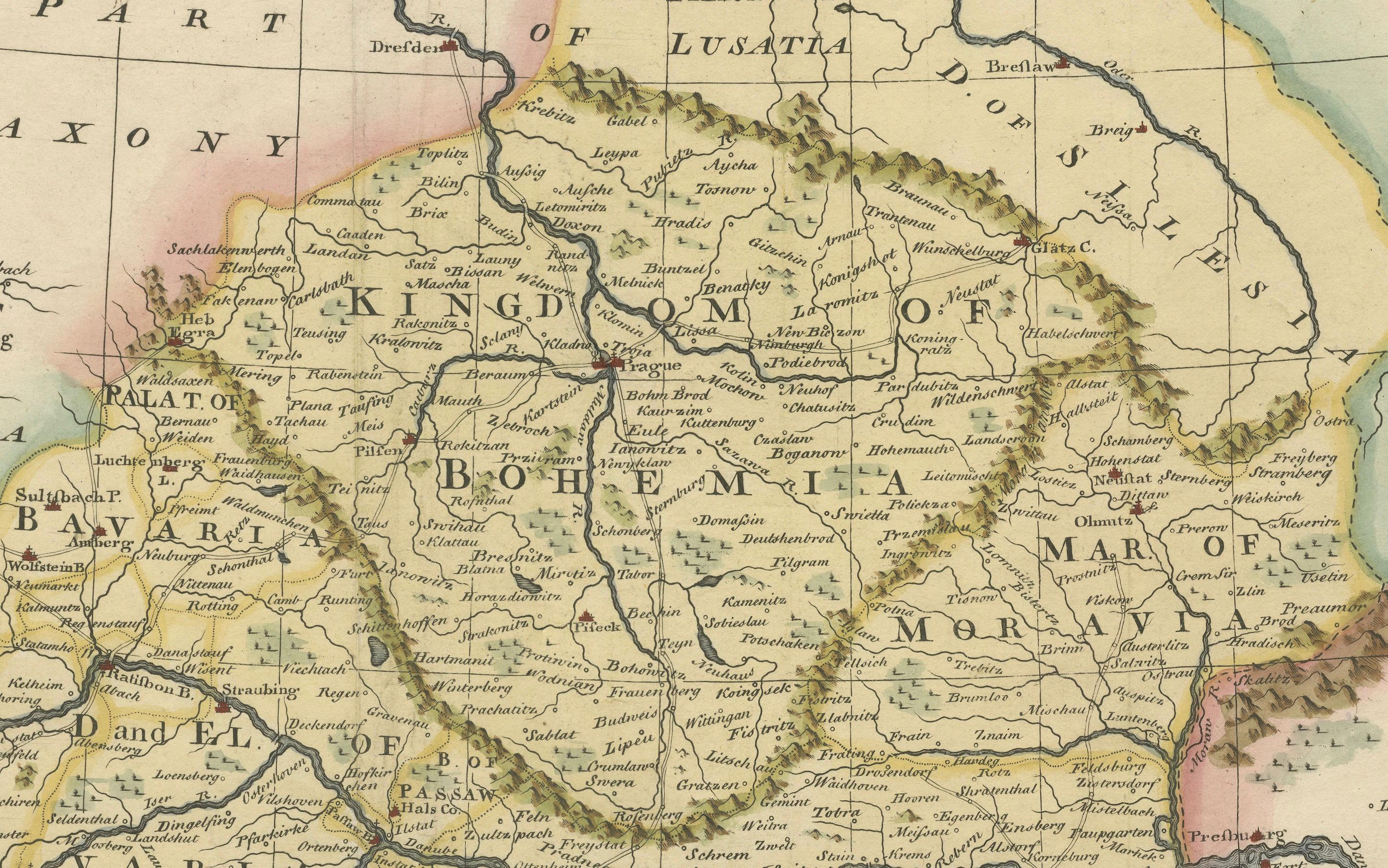 Engraved A Stunning 1744 Bowen Map: South East Germany & Queen of Hungary’s Dominions For Sale