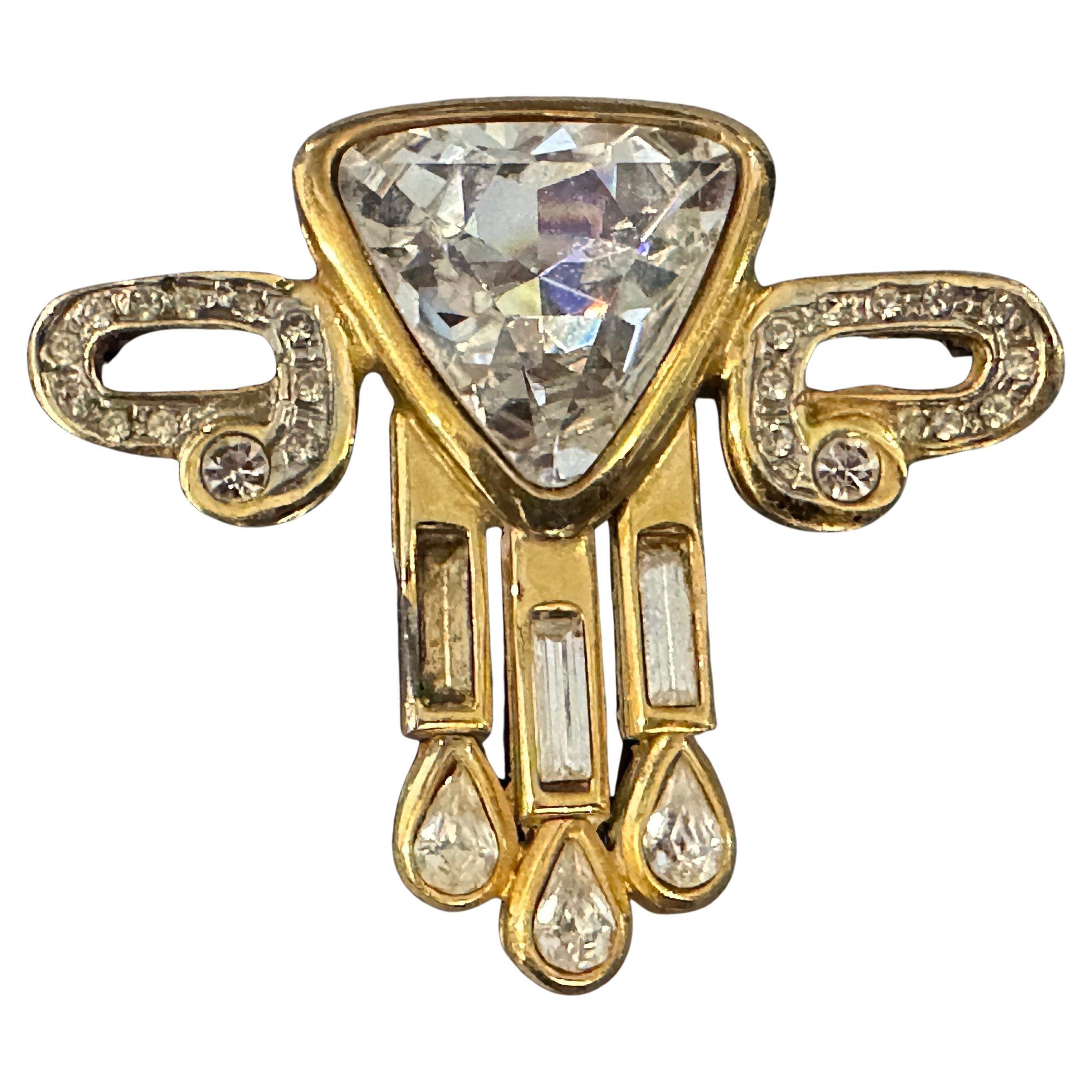 A Stunning 1930s Art Deco Costume Jewelry Brooch