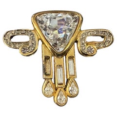 Vintage A Stunning 1930s Art Deco Costume Jewelry Brooch