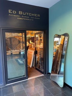 Uno splendido specchio italiano a tutta lunghezza con cornice in ottone degli anni '50.