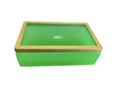 Stunning 1950s Lime Green Murano Glass Jewelry Dish by Giovanni Cendese