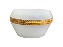 Stunning 1950s White Murano Glass Hinged Jewelry Box by Cendese Murano, Italy