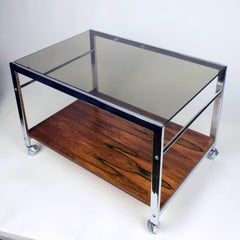 Stunning 1970s Side Table Trolley on Castors, Manufactured by Howard Miller UK