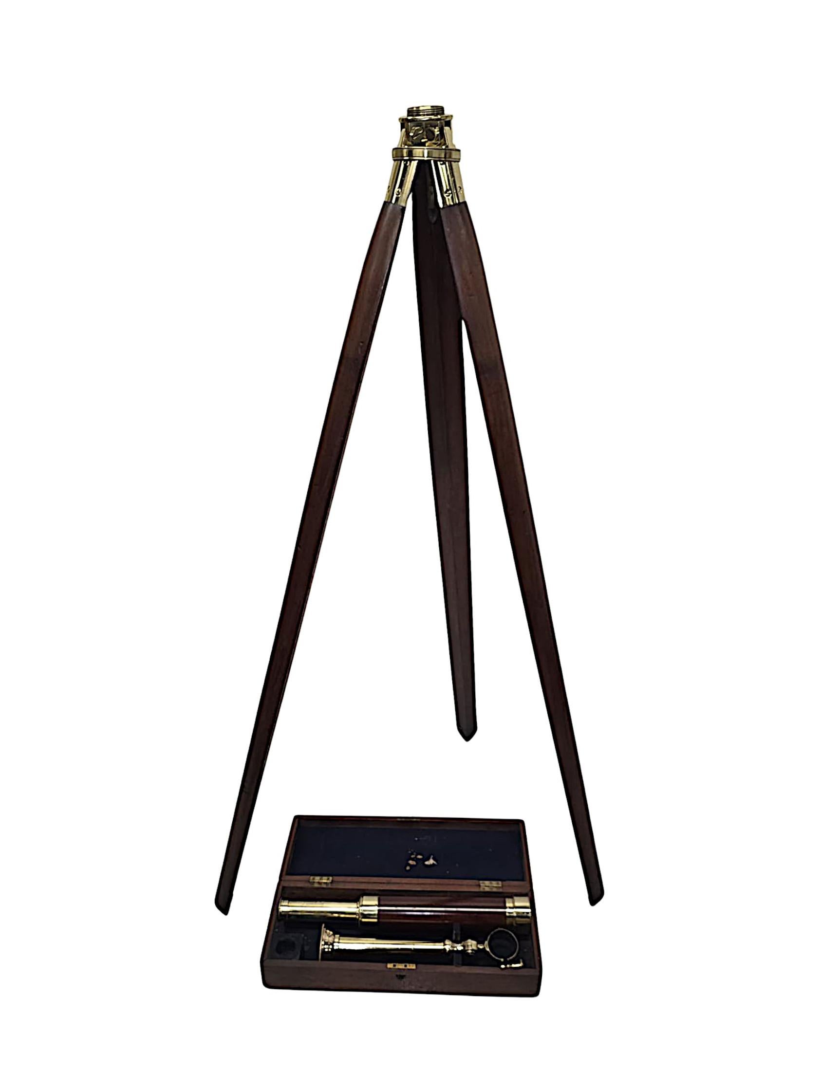 A Stunning 19th Century Brass Four Draw Telescope by Gardner of Glasgow en vente 4