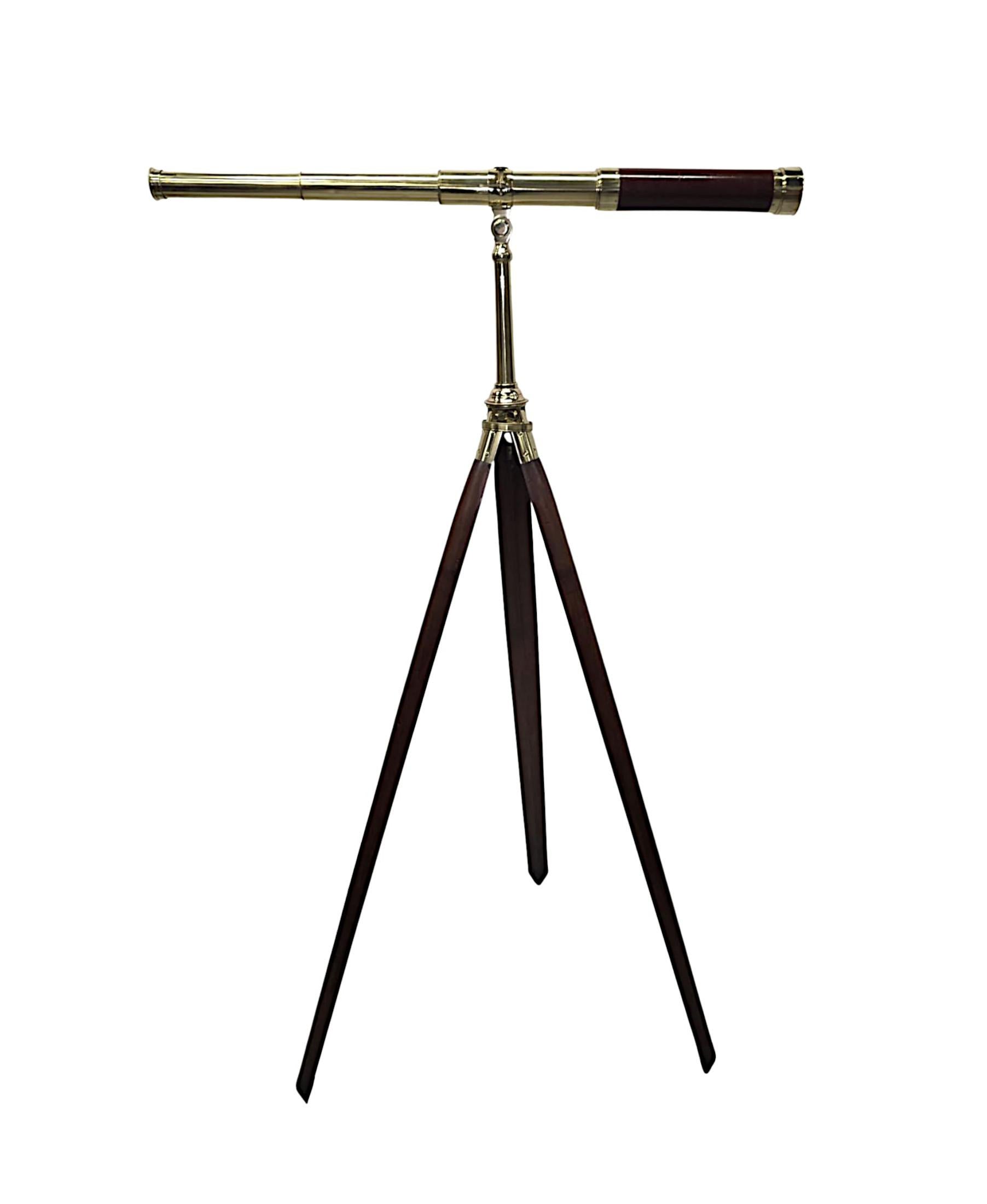 XIXe siècle A Stunning 19th Century Brass Four Draw Telescope by Gardner of Glasgow en vente