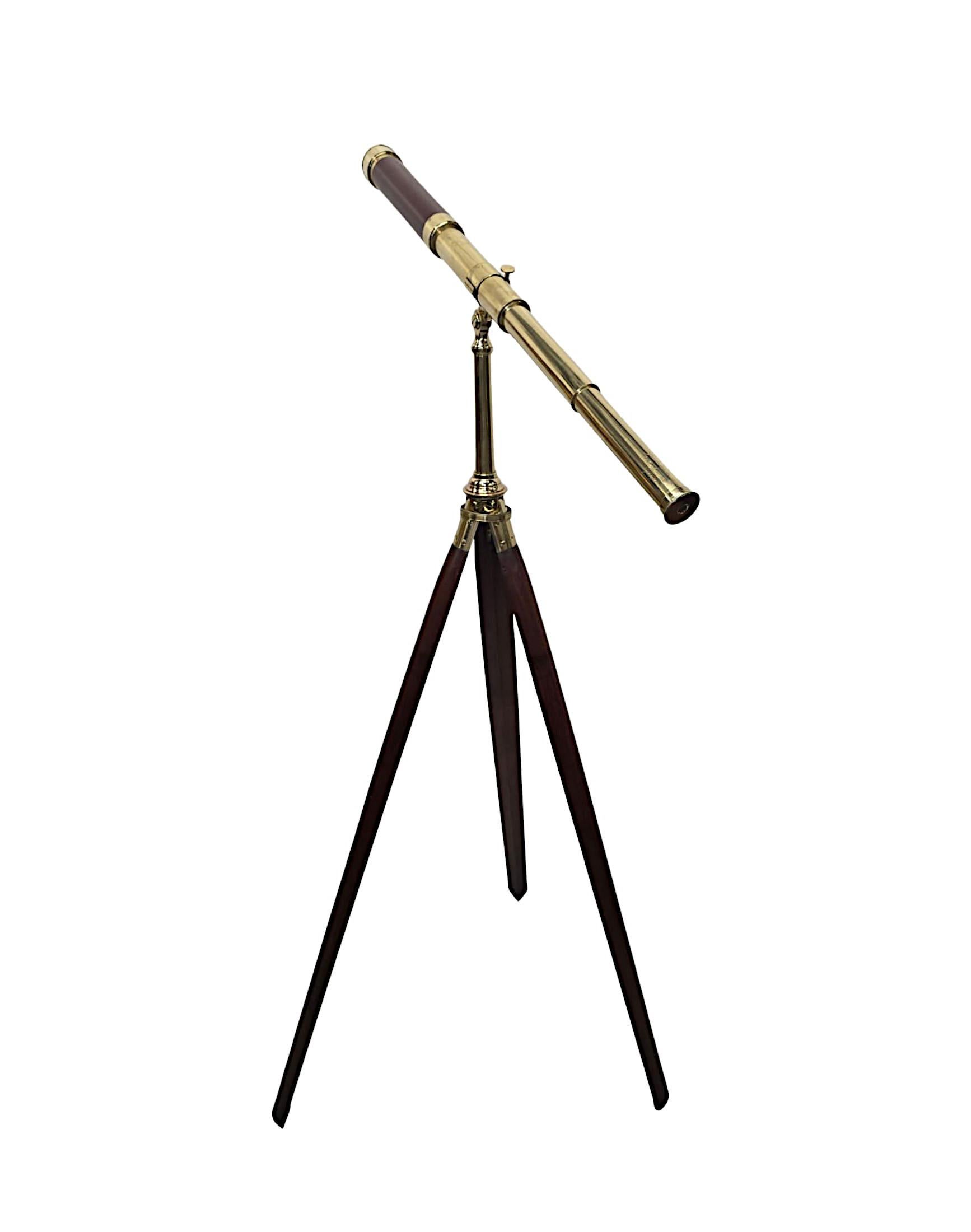 Laiton A Stunning 19th Century Brass Four Draw Telescope by Gardner of Glasgow en vente