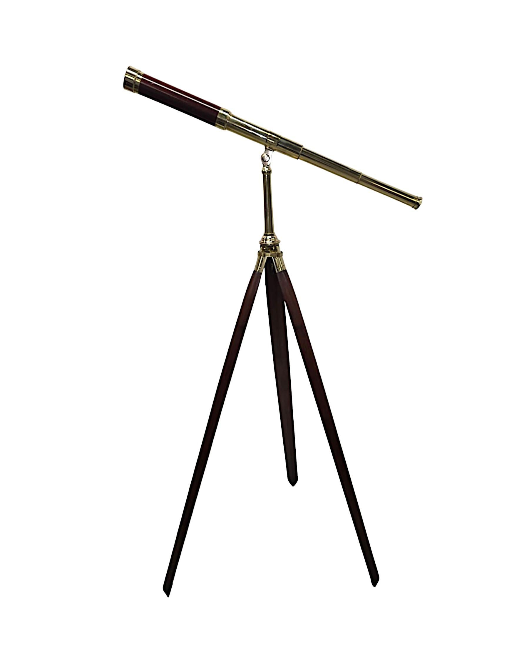 A Stunning 19th Century Brass Four Draw Telescope by Gardner of Glasgow