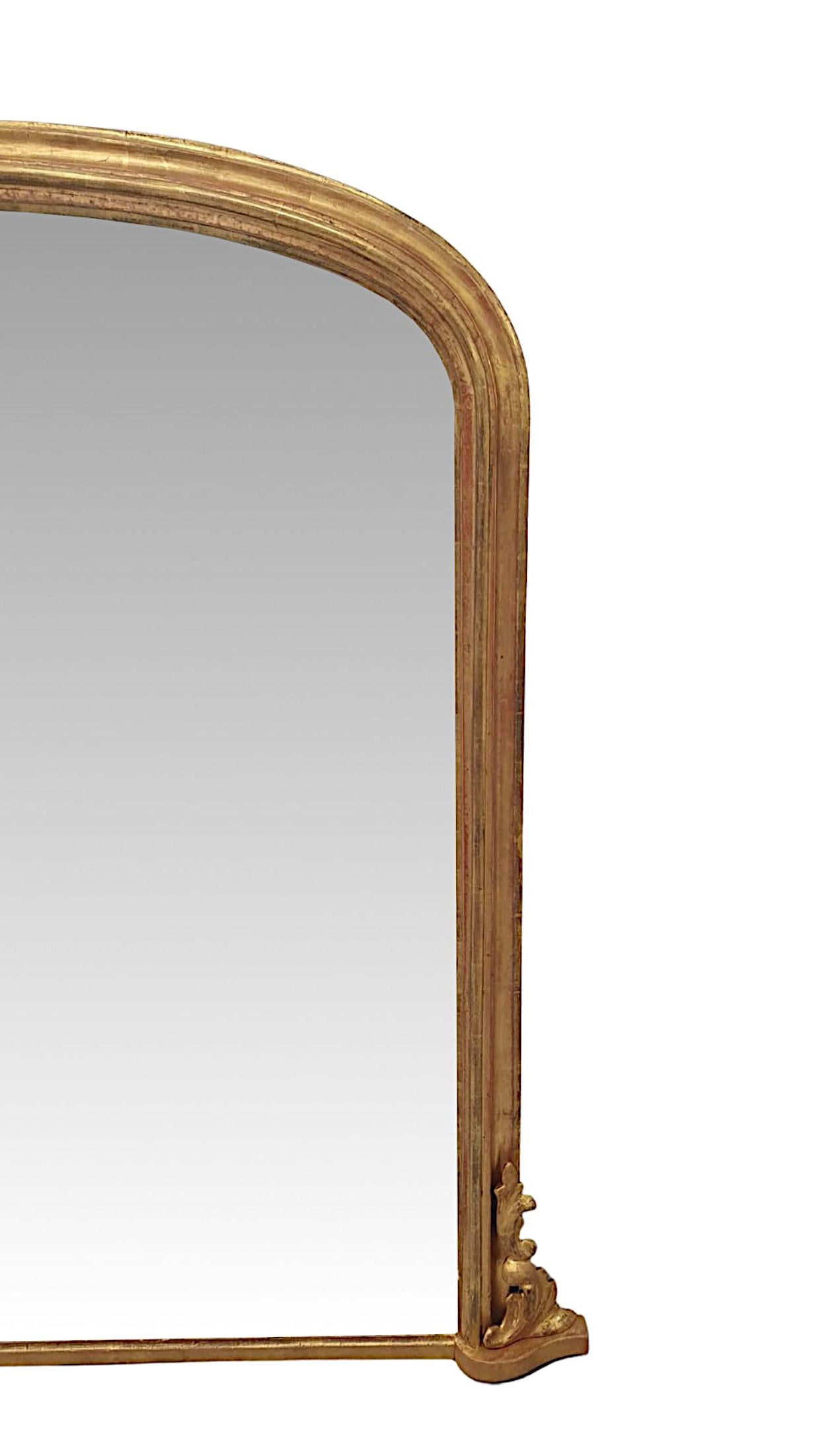 Stunning 19th Century Elegant Arch Top Giltwood Mirror In Good Condition In Dublin, IE