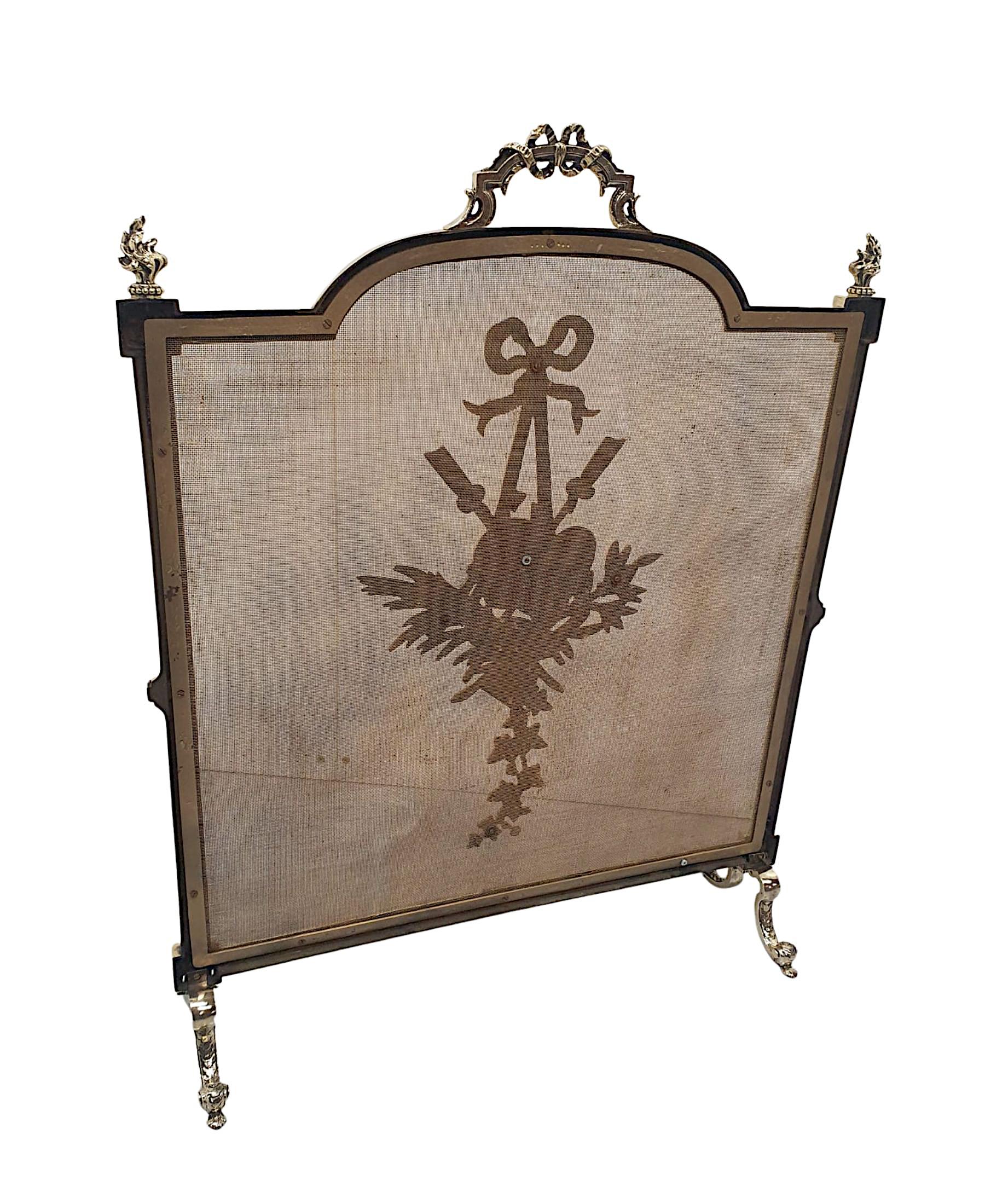  A Stunning 19th Century Fully Restored Brass Fire Screen  For Sale 2