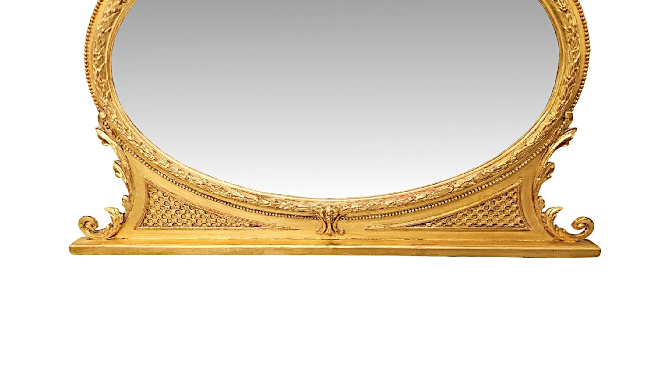 Superbe miroir à trumeau en bois doré du XIXe siècle Bon état - En vente à Dublin, IE