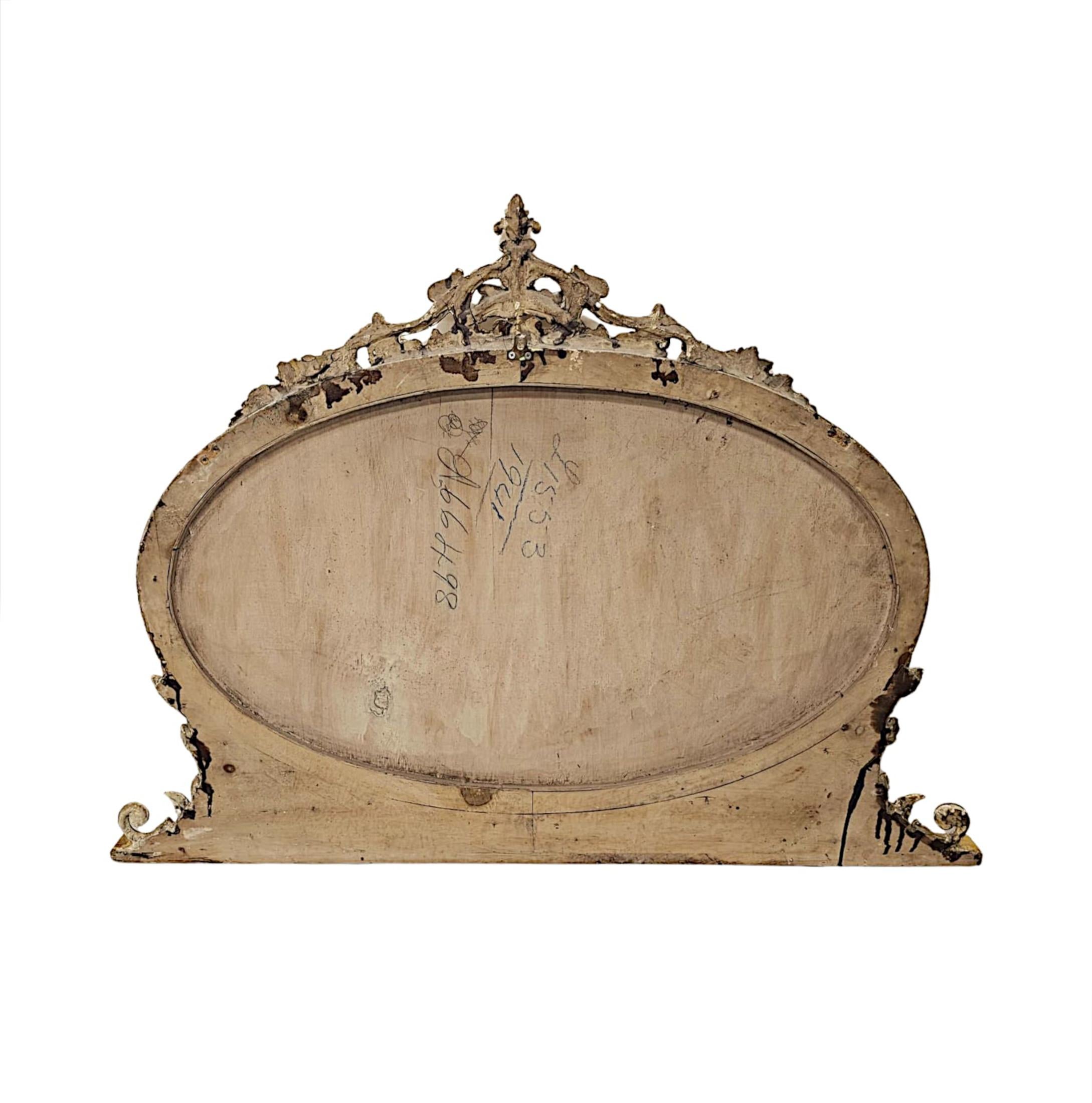 Verre Superbe miroir à trumeau en bois doré du XIXe siècle en vente