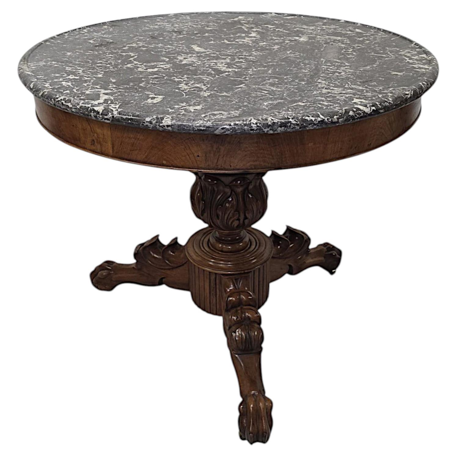 A Stunning 19th Century Marble Top Circular Centre Table For Sale